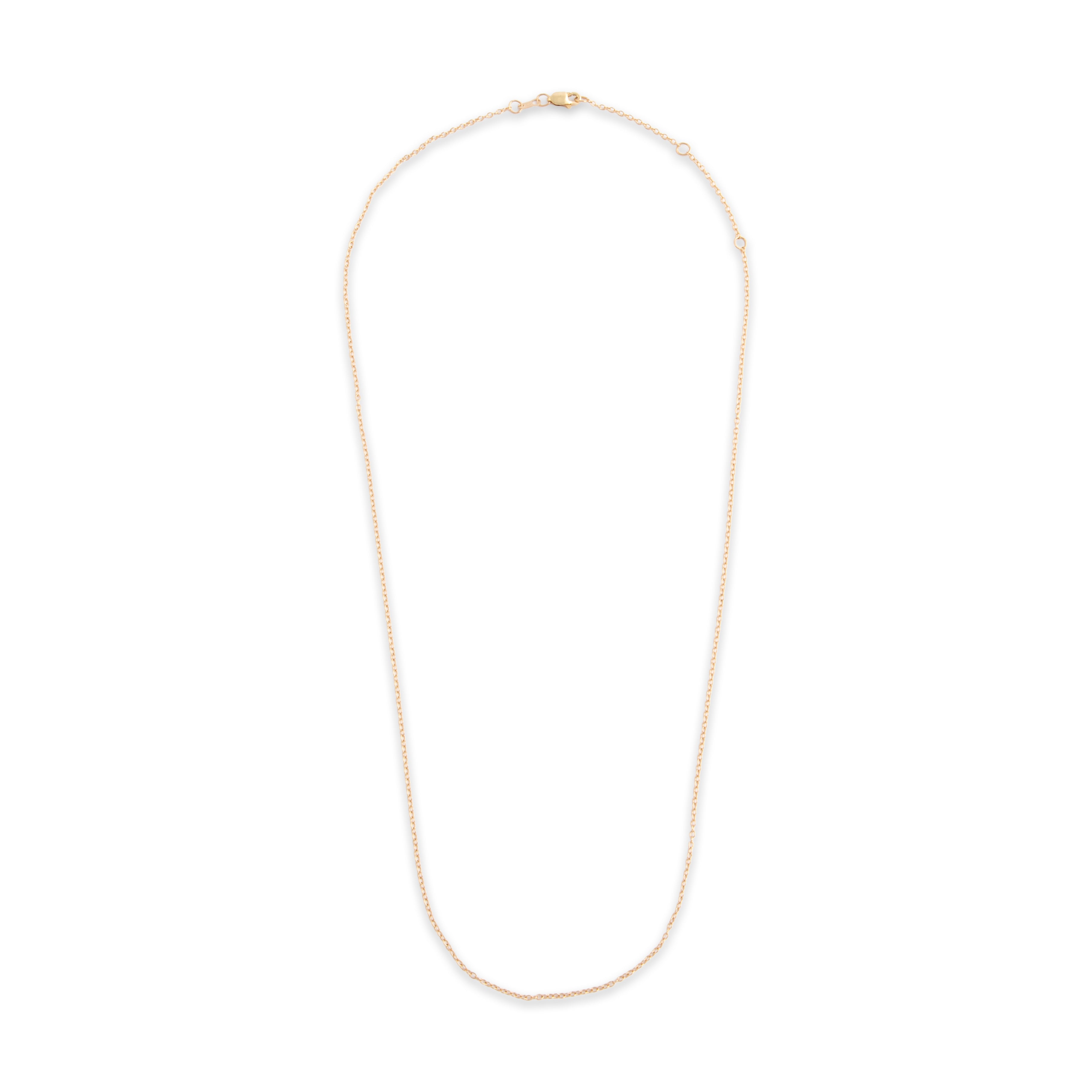Vintage 14k Yellow Gold 1.4mm (Link) Delicate Cable Adjustable Chain - Overall view