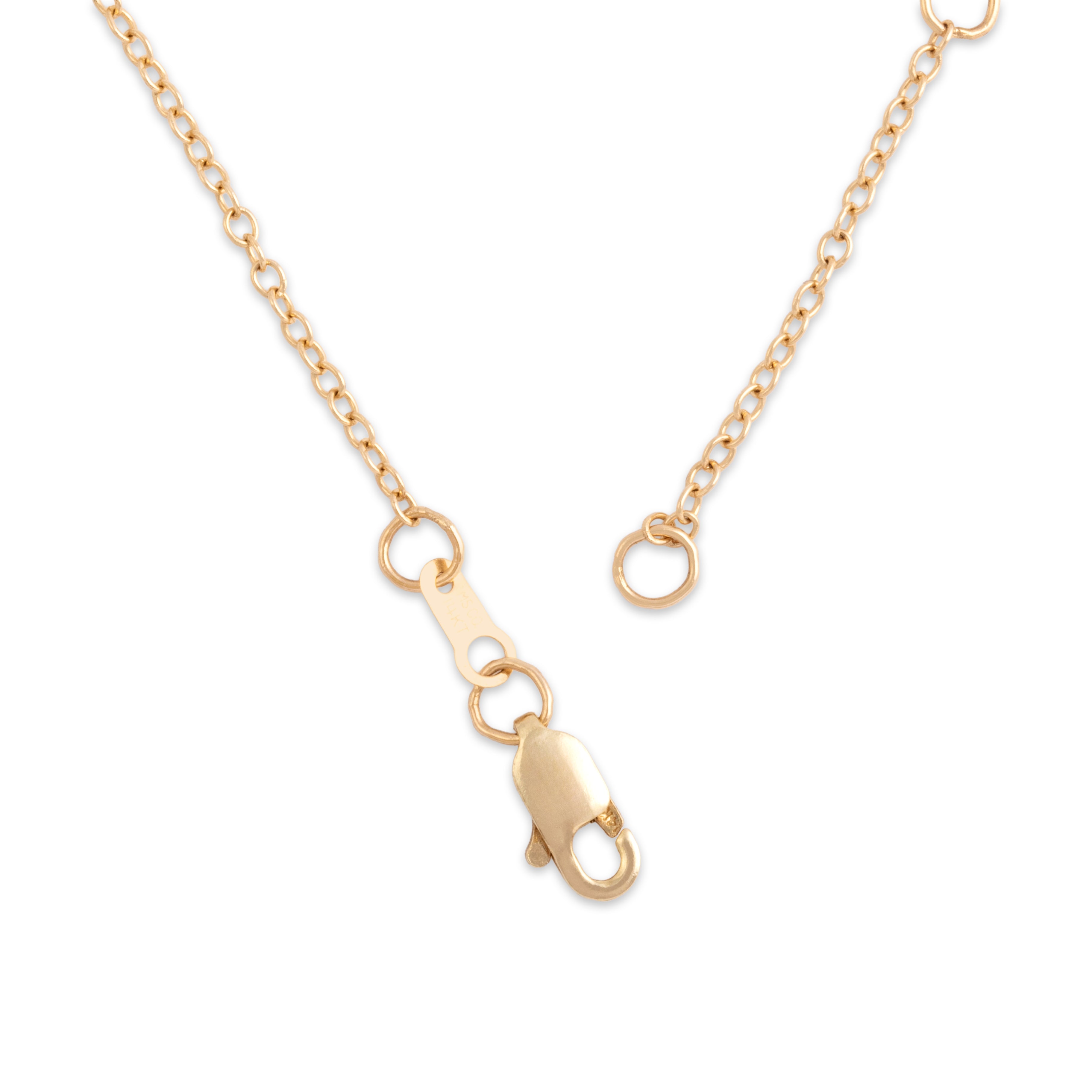 Vintage 14k Yellow Gold 1.4mm (Link) Delicate Cable Adjustable Chain - clasp view