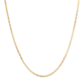 Vintage Italian 18k Yellow Gold 1.7mm Sleek Rectangular Cable Chain 16.5"