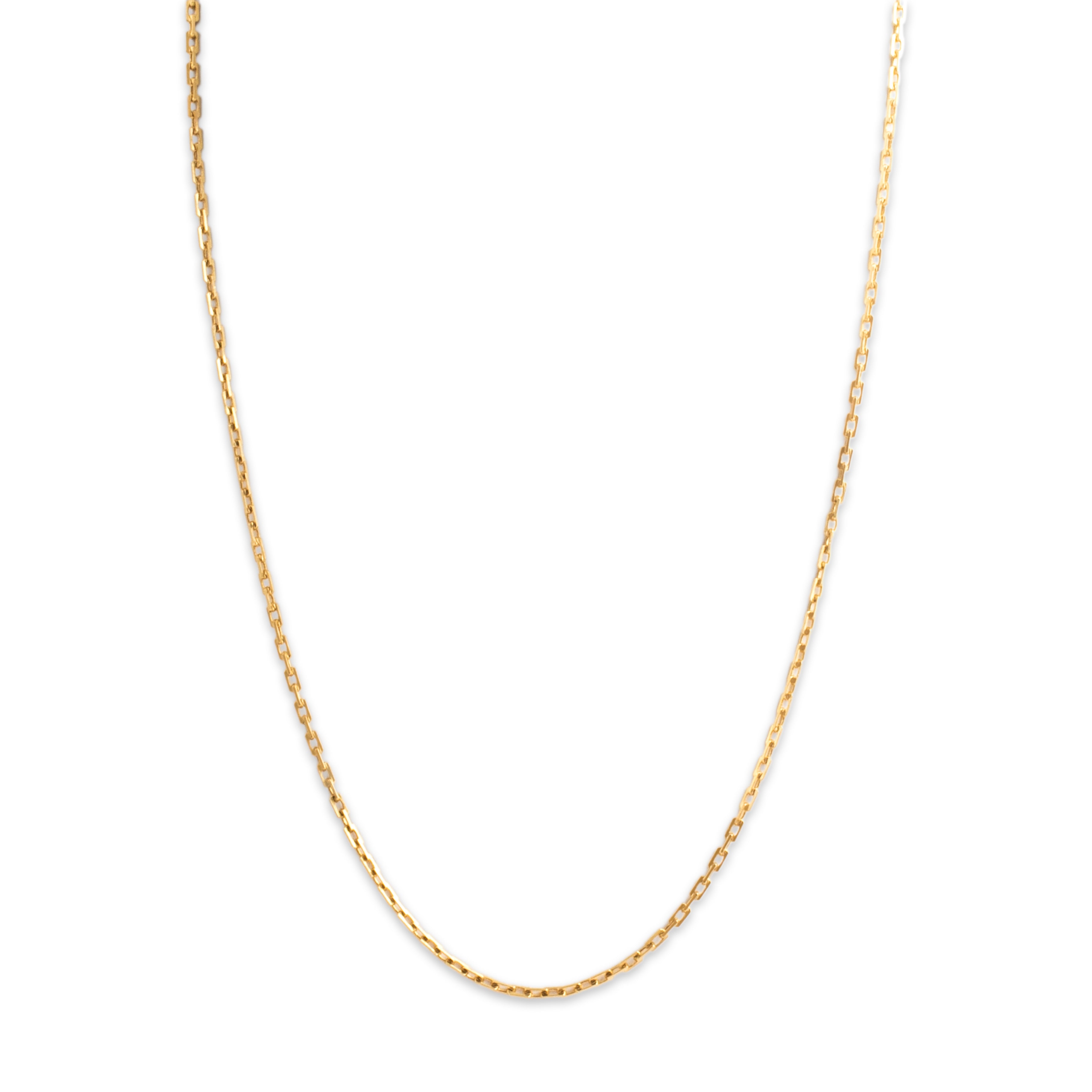 Vintage Italian 18k Yellow Gold 1.7mm Sleek Rectangular Cable Chain - detail view #1