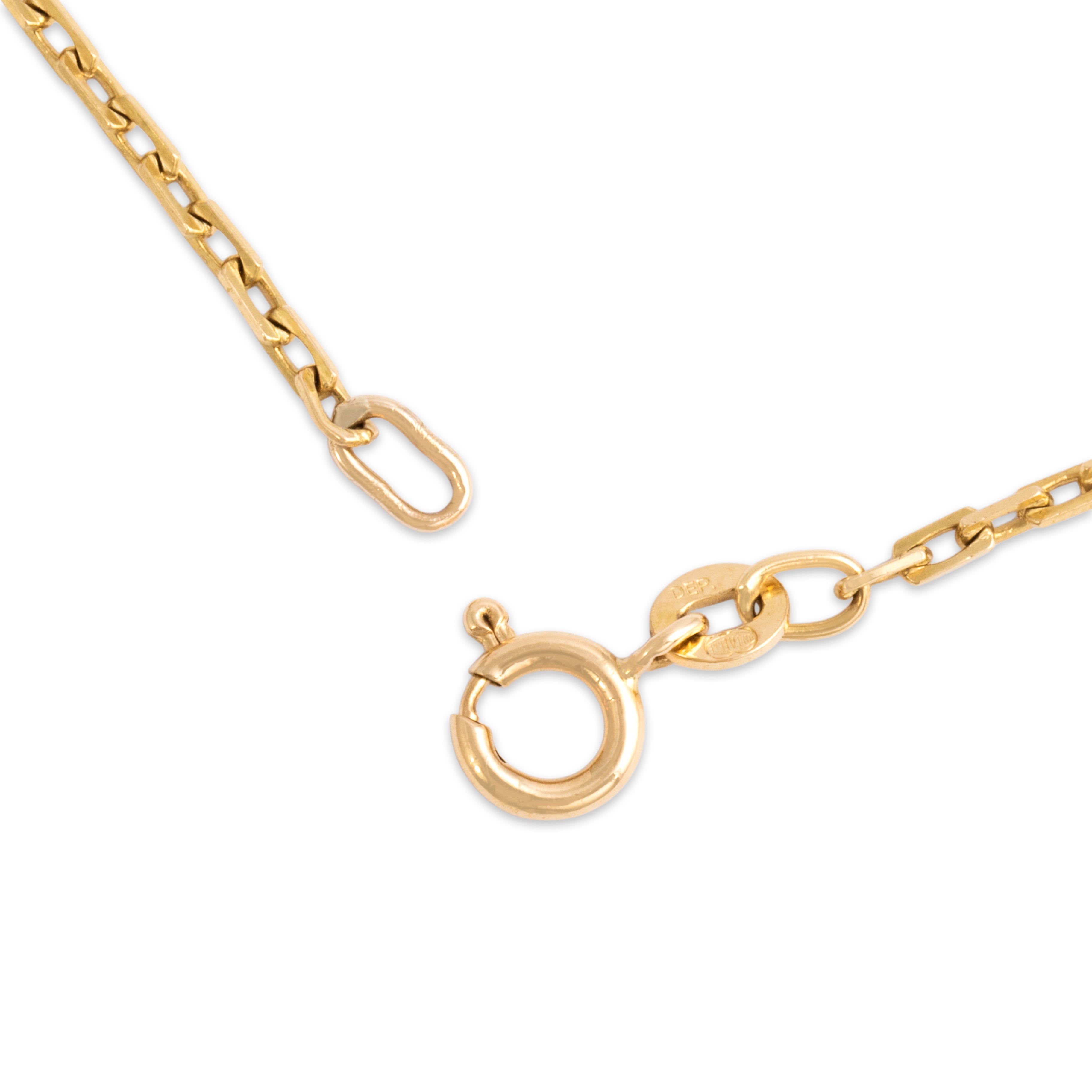 Vintage Italian 18k Yellow Gold 1.7mm Sleek Rectangular Cable Chain - clasp view