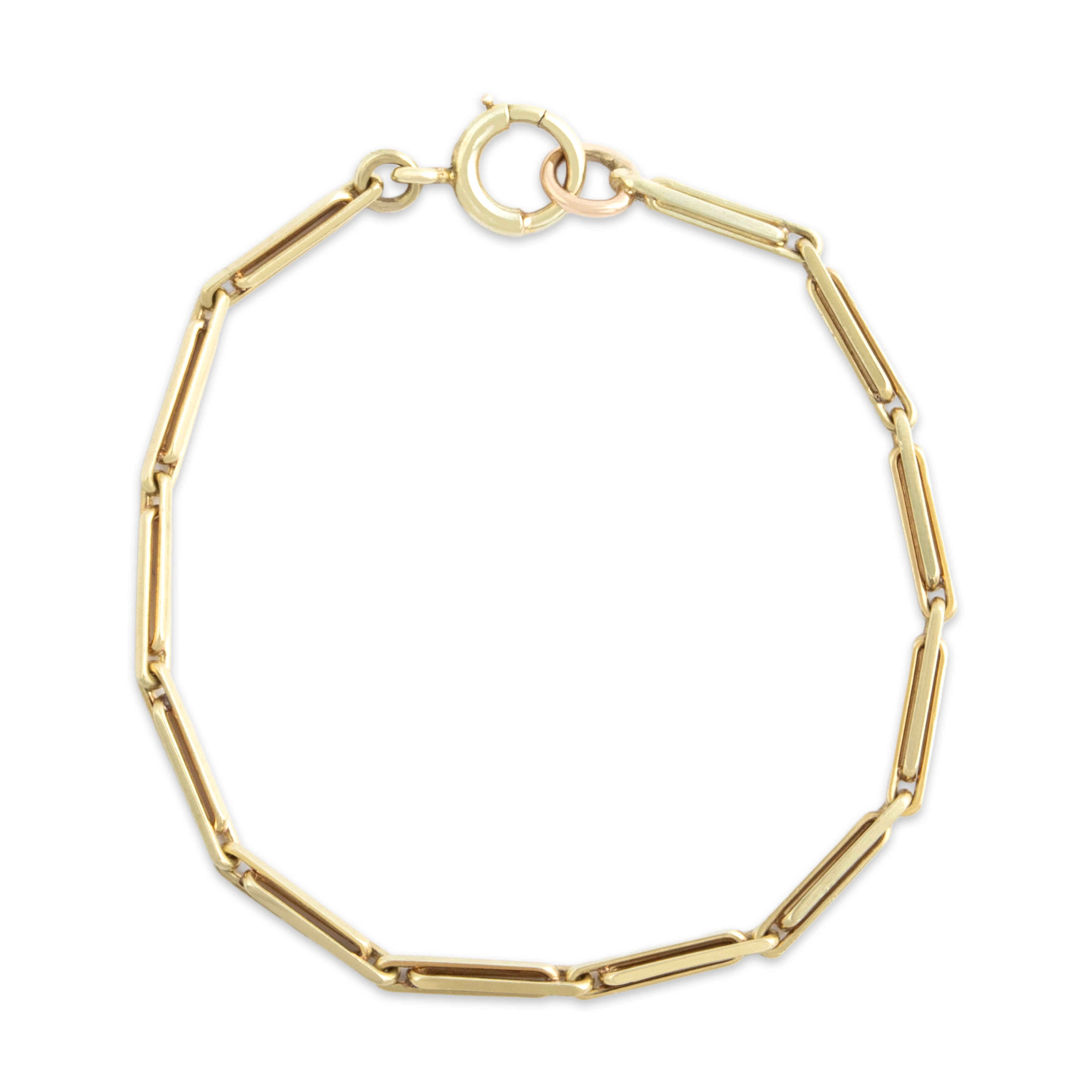 Antique Kreisler & Co. 14k Yellow & Rosy Yellow Gold Bar Link Bracelet 6.25