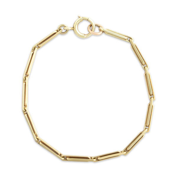 Antique Kreisler & Co. 14k Yellow & Rosy Yellow Gold Bar Link Bracelet 6.25