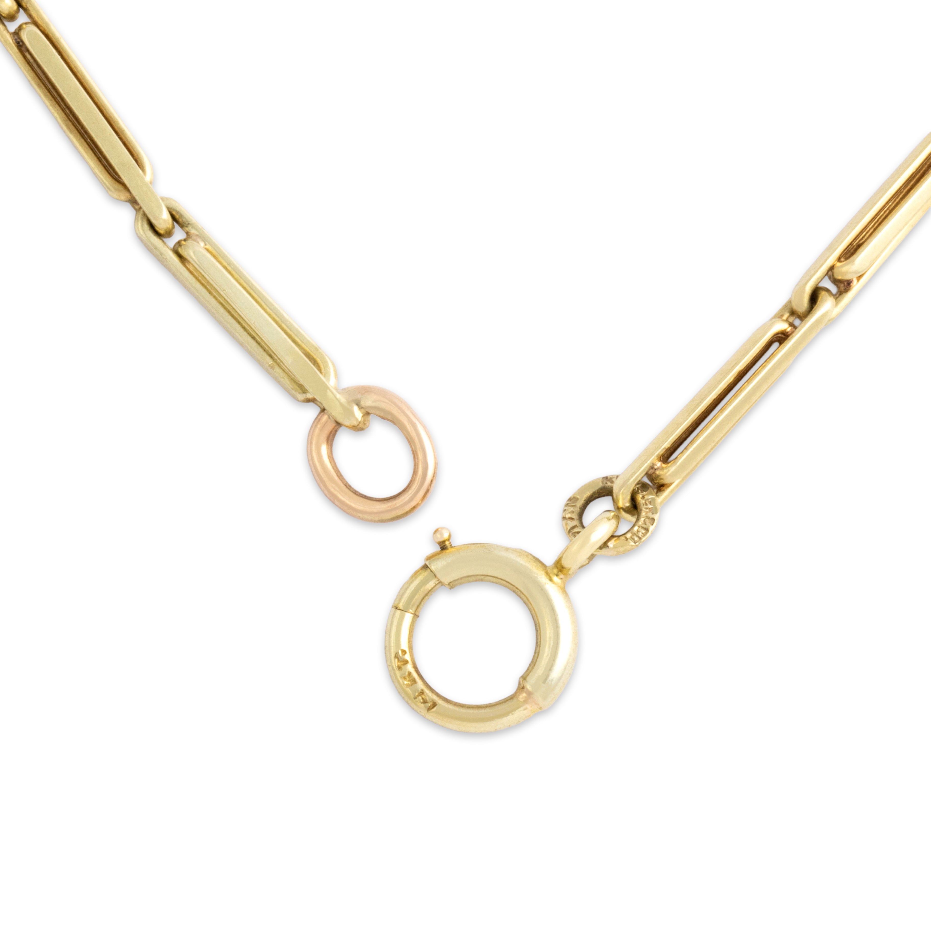 Antique Kreisler & Co. 14k Yellow & Rosy Yellow Gold Bar Link Bracelet 6.25