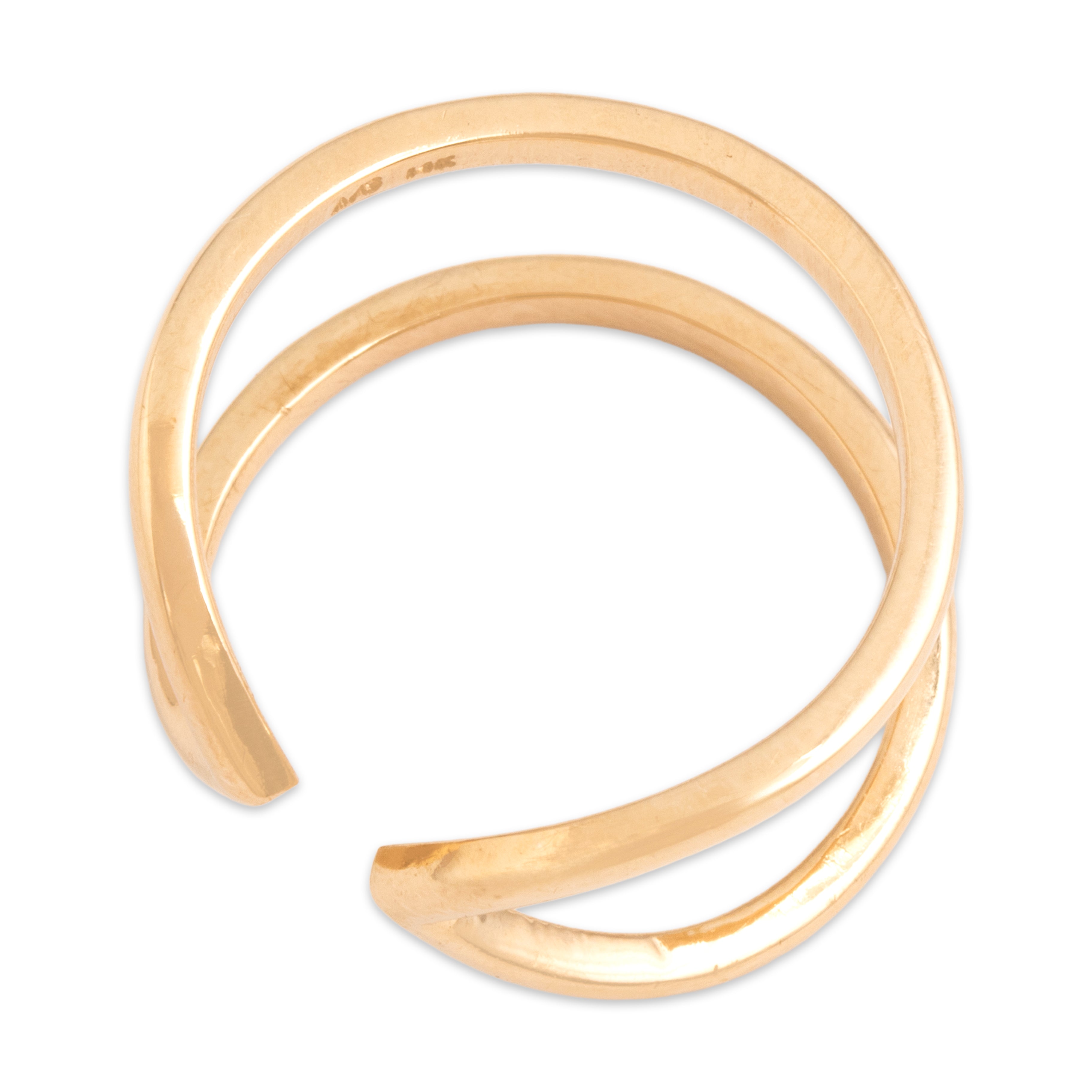 Vintage 14k Yellow Gold Dimensional Arrow Open Band Ring - detail view #1
