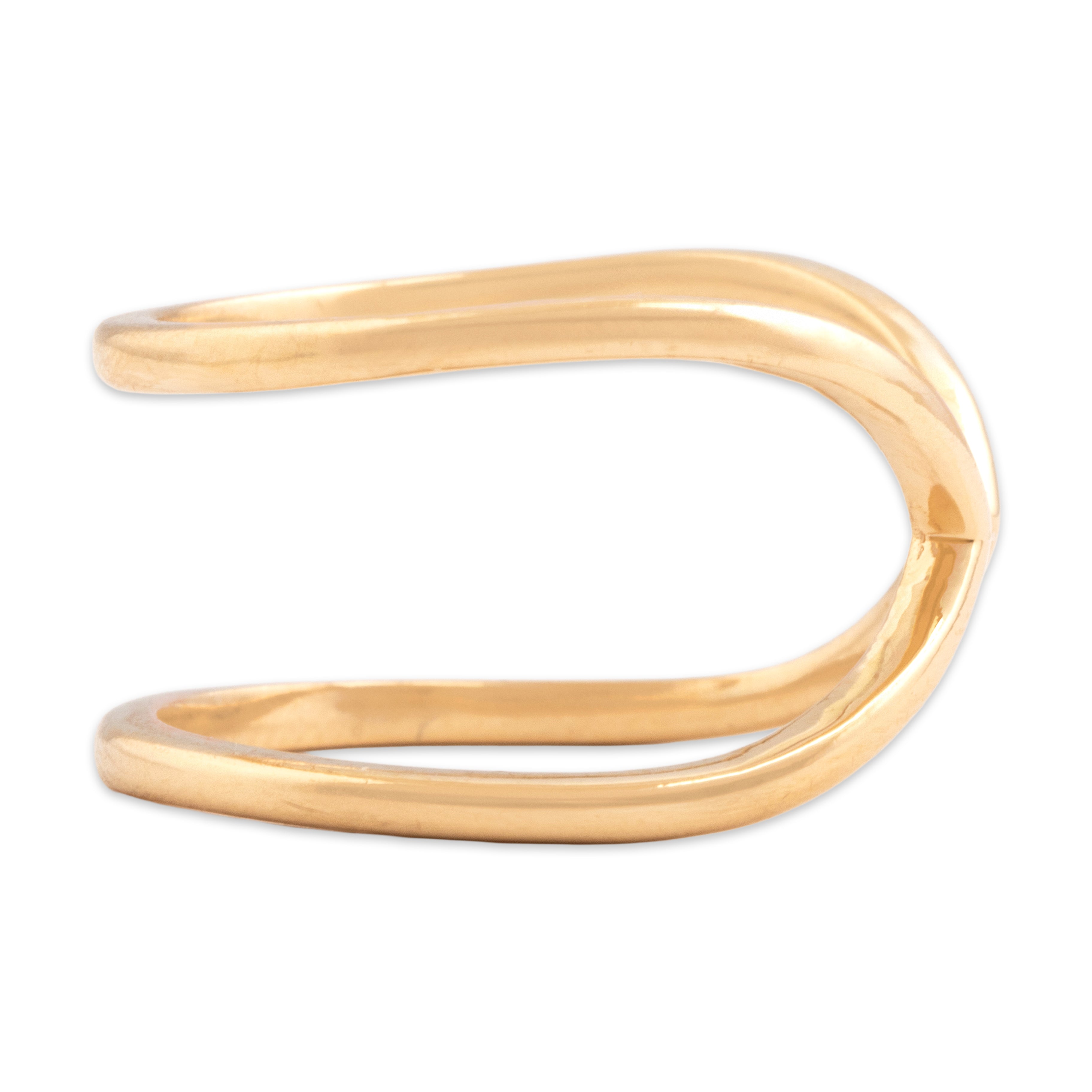 Vintage 14k Yellow Gold Dimensional Arrow Open Band Ring - Side view