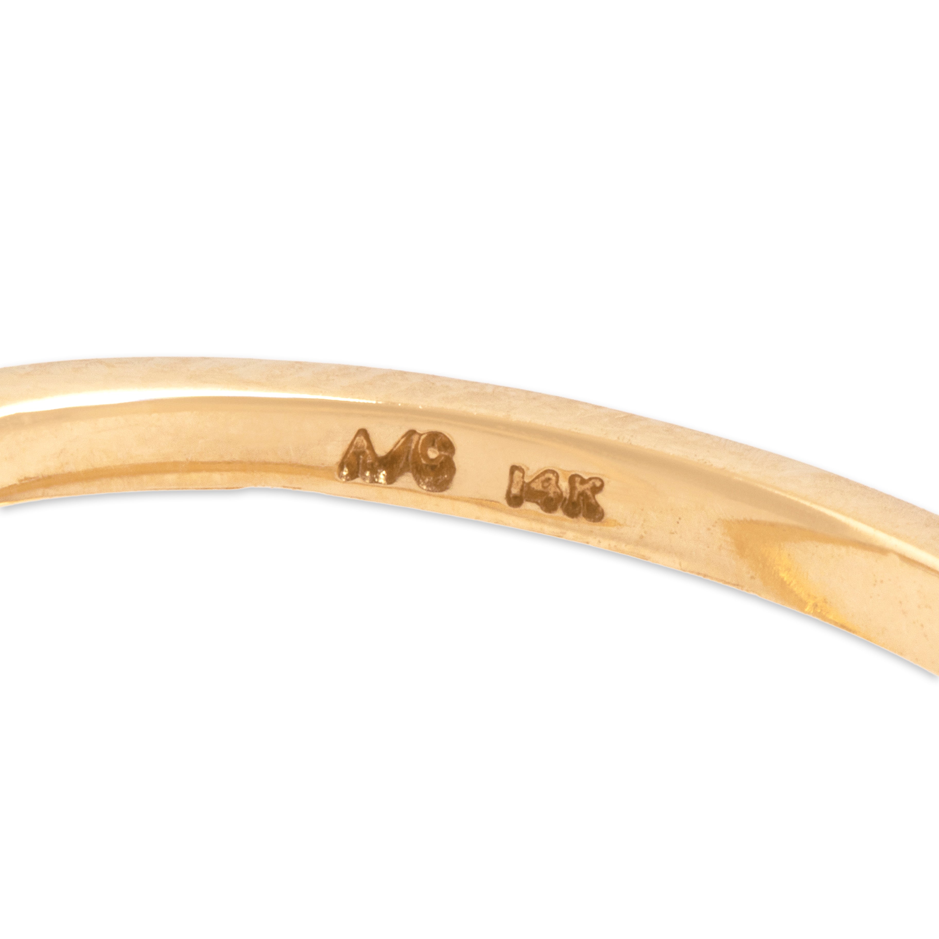 Vintage 14k Yellow Gold Dimensional Arrow Open Band Ring - Hallmark view