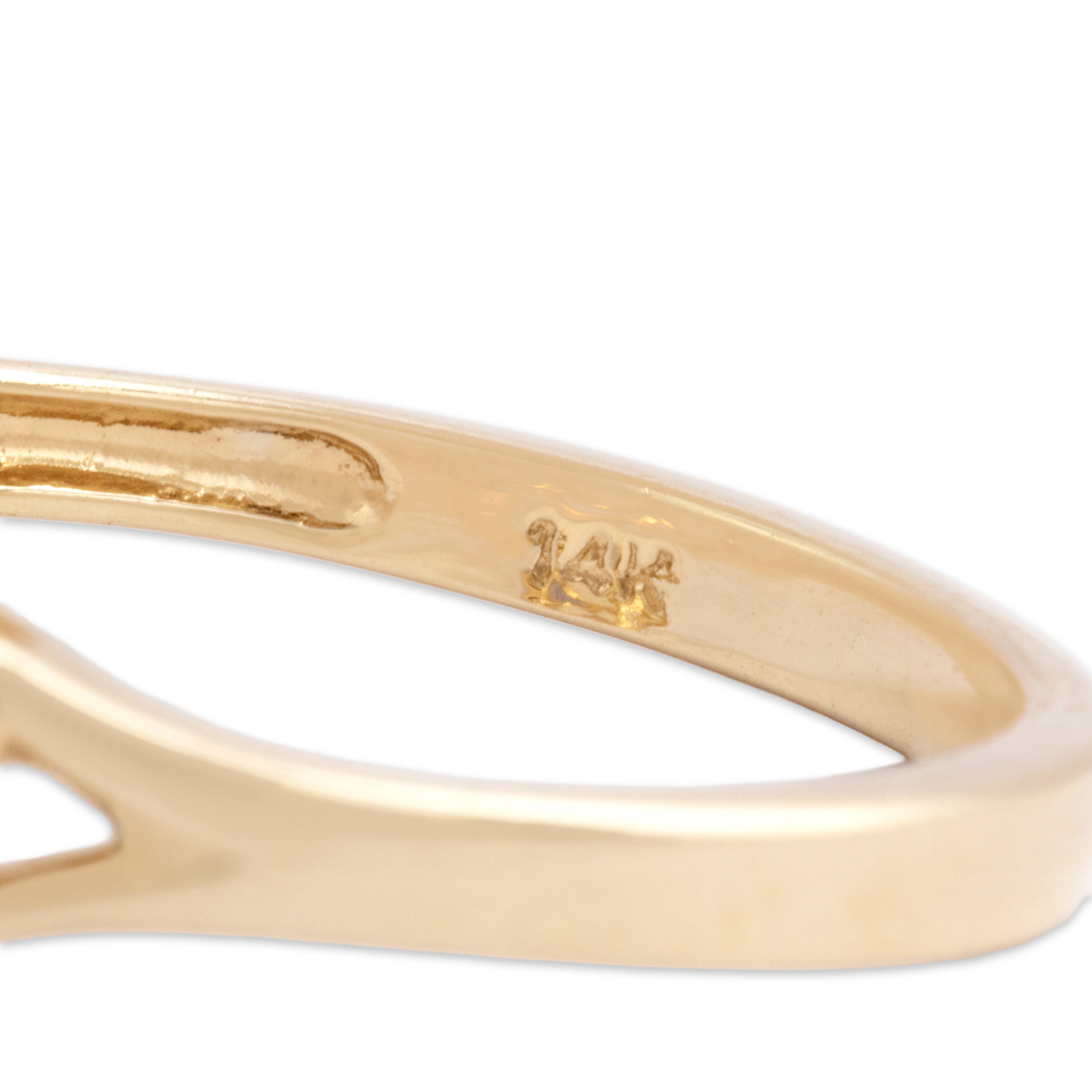 Vintage 14k Yellow Gold .68cttw Opal Iridescent Oval Trio Ring - Hallmark view
