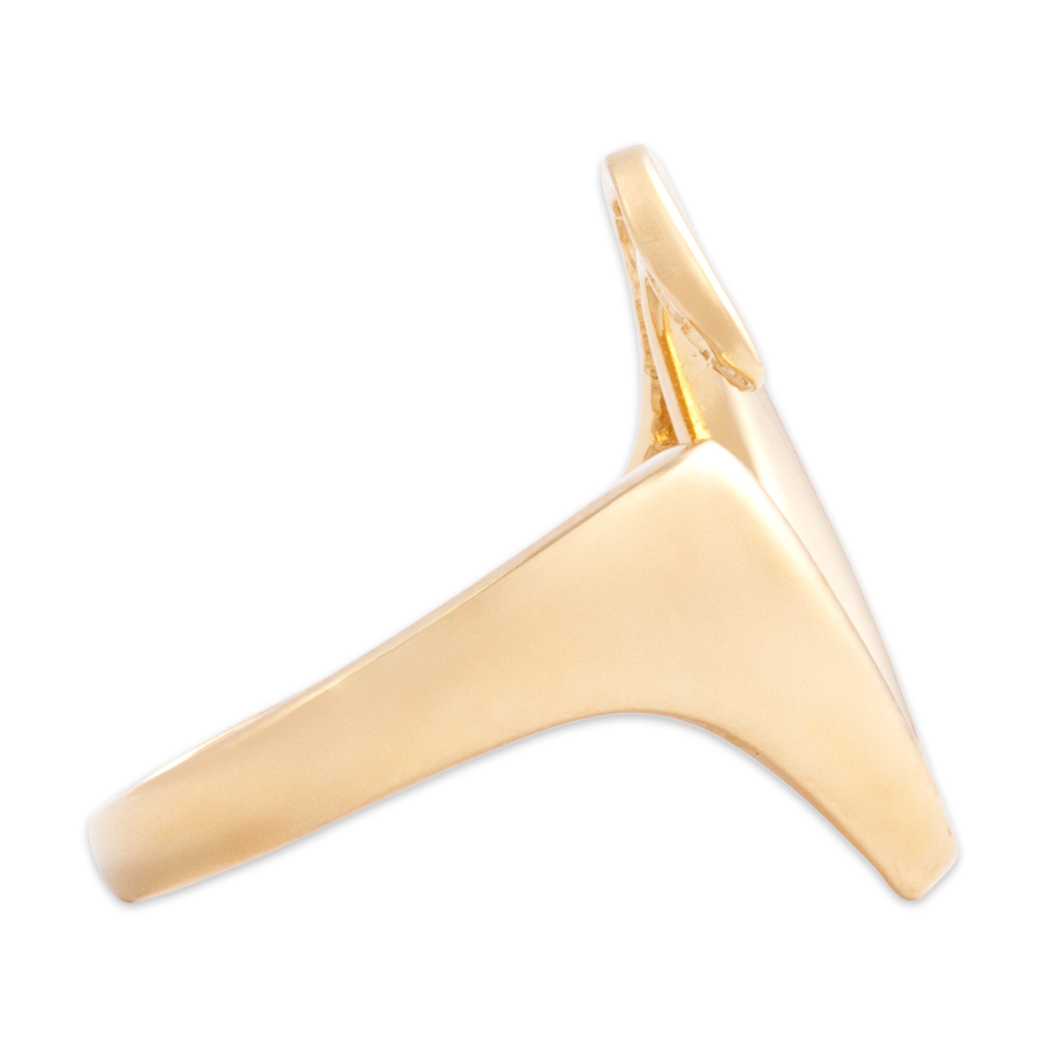 Vintage 14k Yellow Gold Gleaming Abstract Wave Ring - Side view