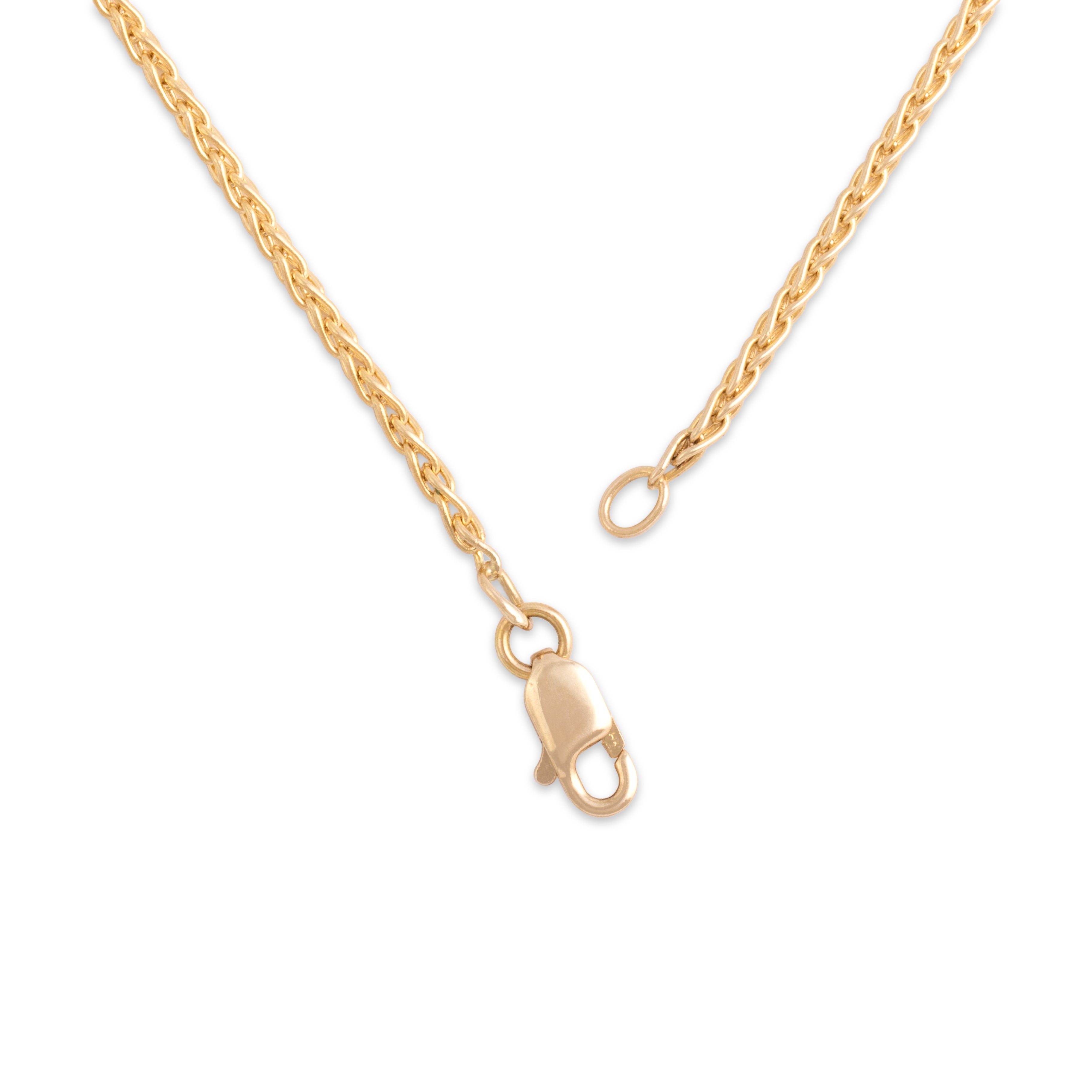 Vintage 14k Yellow Gold 3.09ct Imperial Topaz Diamond Fantastic Glittering Drop Necklace - clasp view