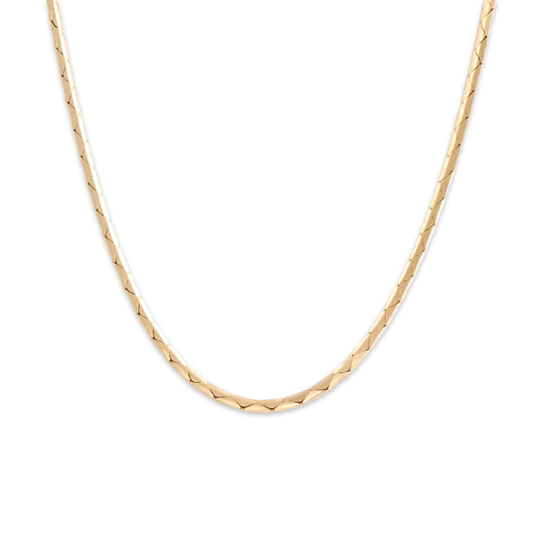 Vintage Italian 14k Yellow Gold 2.5mm Classic Cobra Chain 17.75