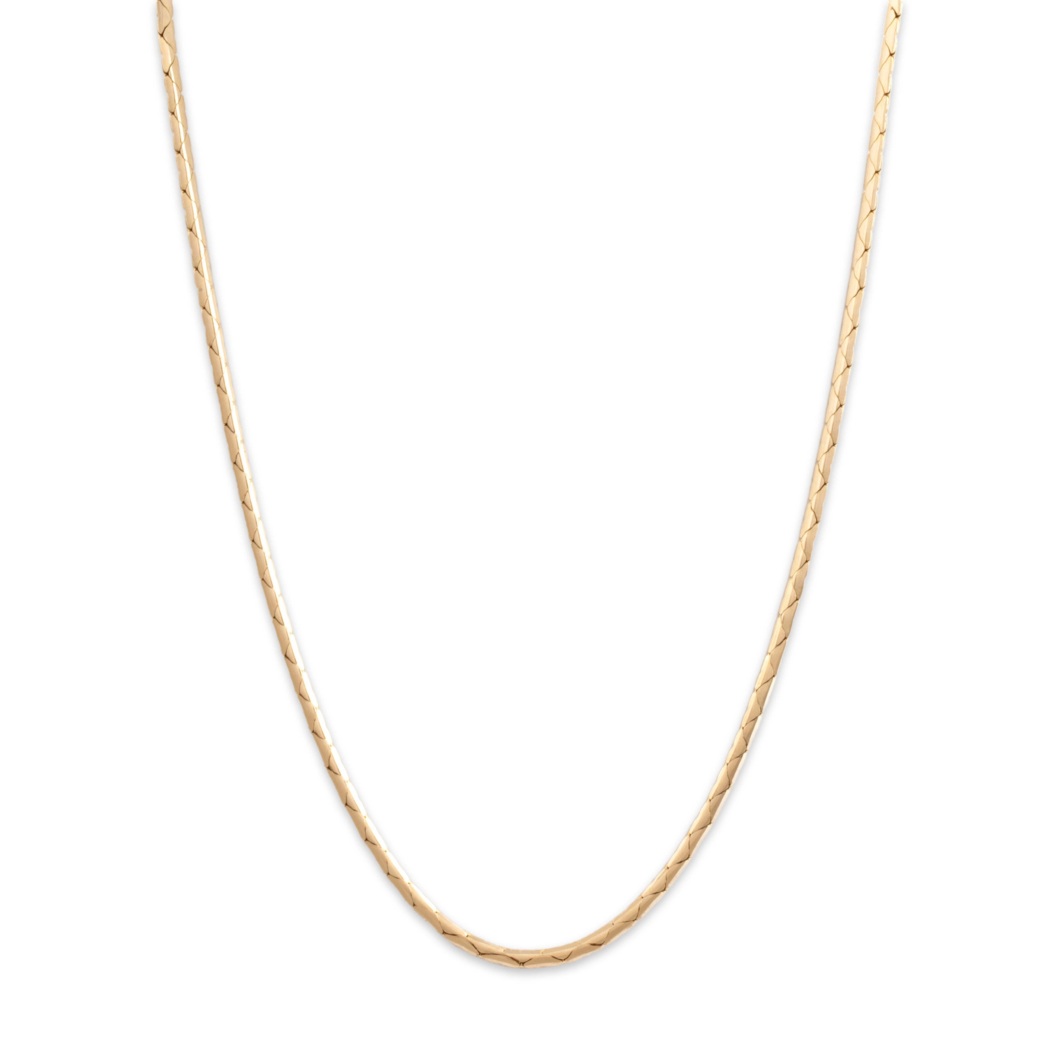 Vintage Italian 14k Yellow Gold 2.5mm Classic Cobra Chain - detail view #1