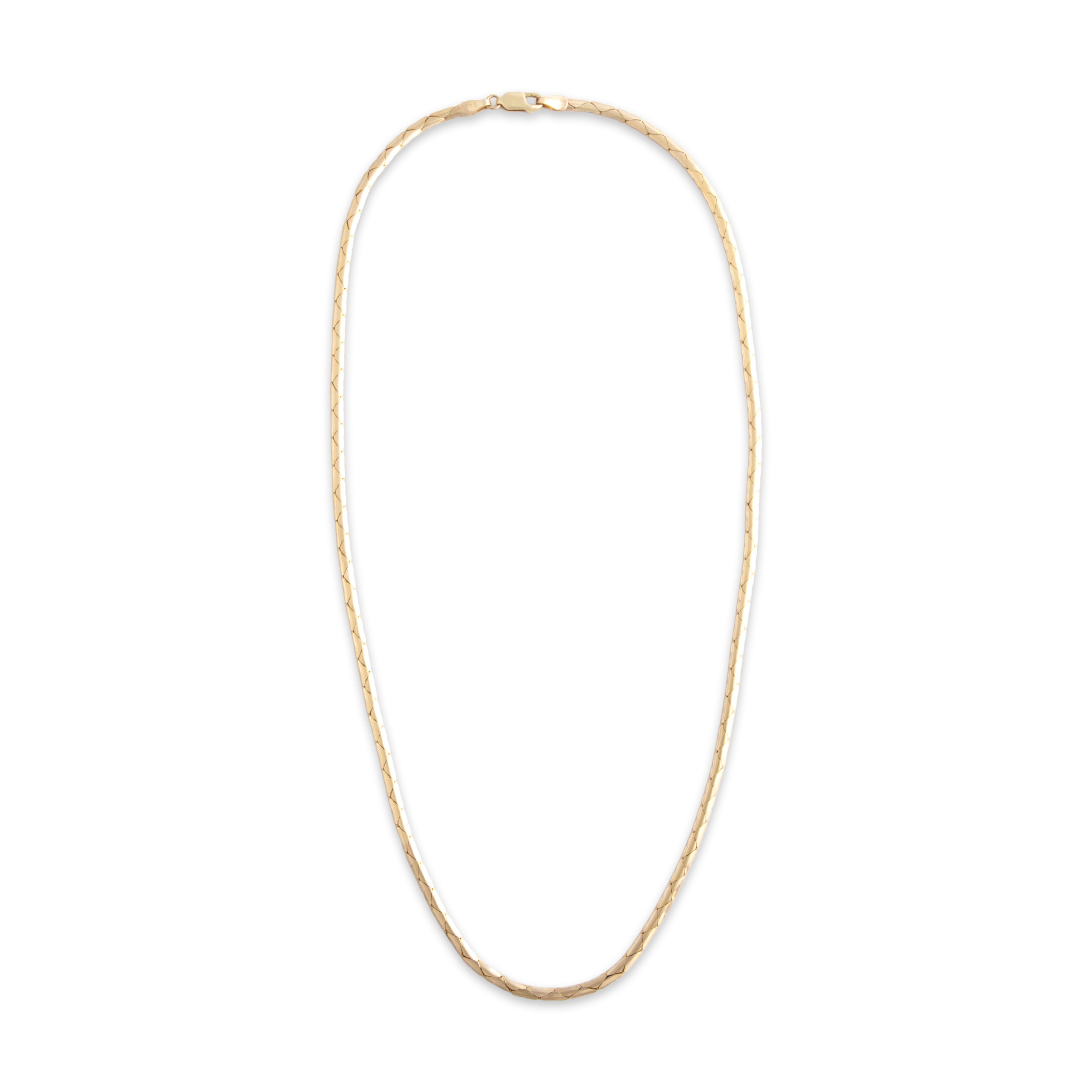 Vintage Italian 14k Yellow Gold 2.5mm Classic Cobra Chain - Overall view