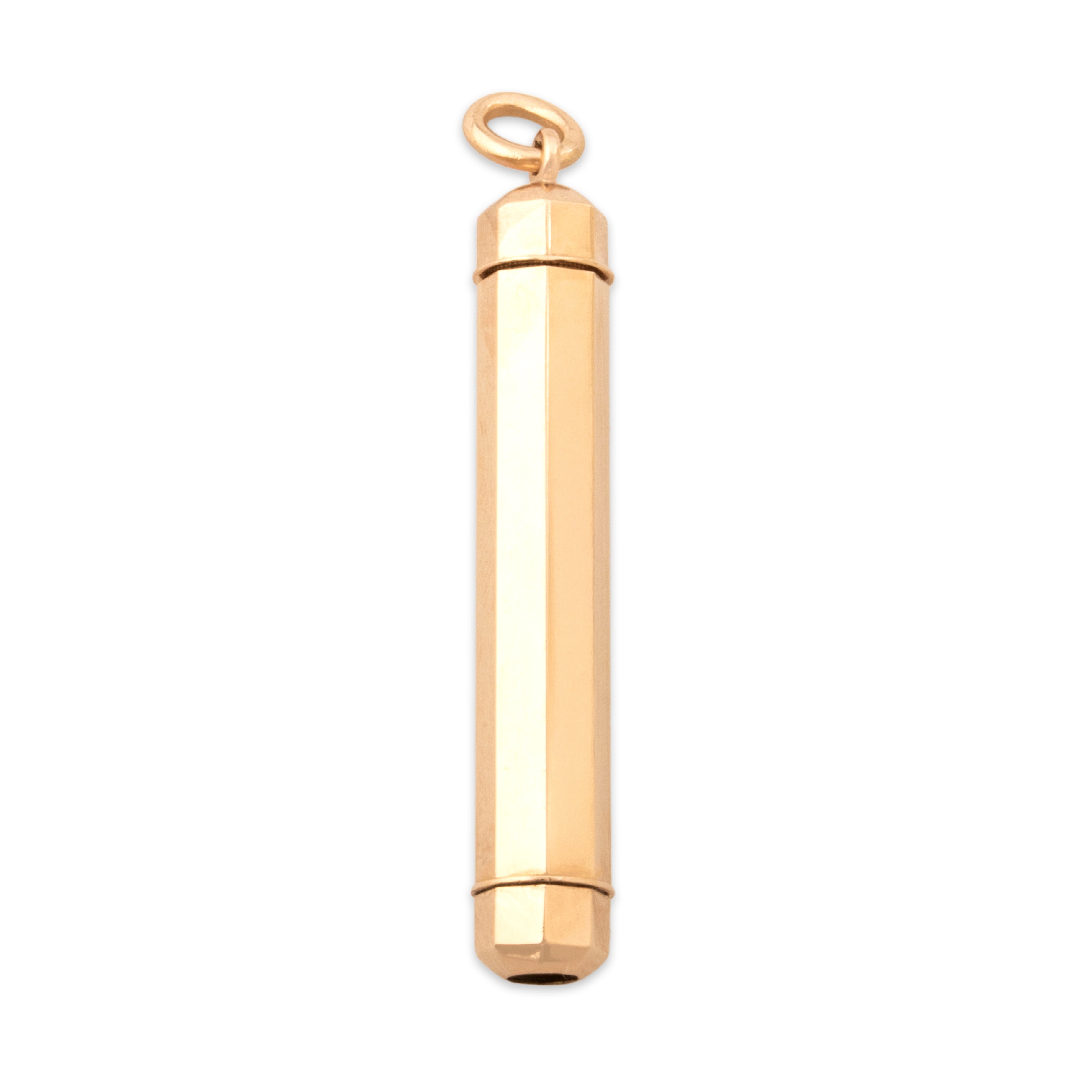 Antique Victorian Fairchild 14k Rosy Yellow Gold Telescoping Pencil Pendant - Overall view