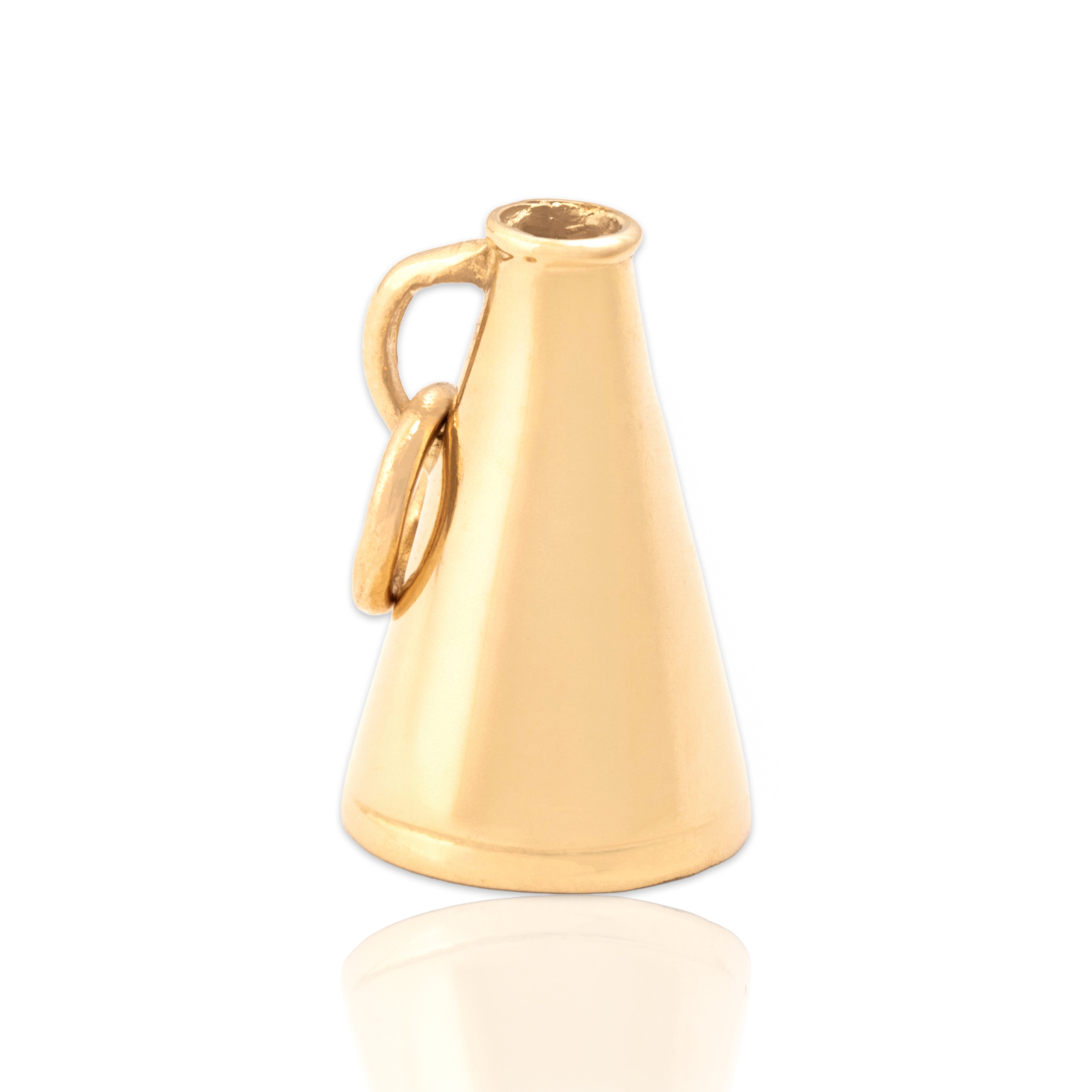 Vintage 14k Yellow Gold Cheer Cone Charm / Pendant - Close-up view