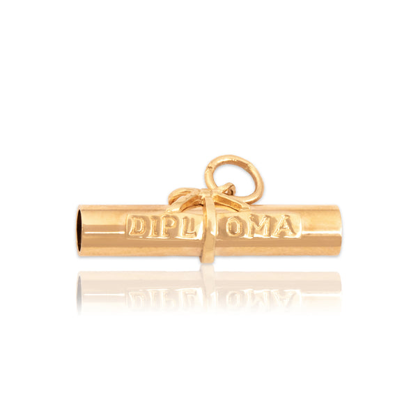 Vintage 14k Yellow Gold Celebratory Graduation Diploma Charm / Pendant