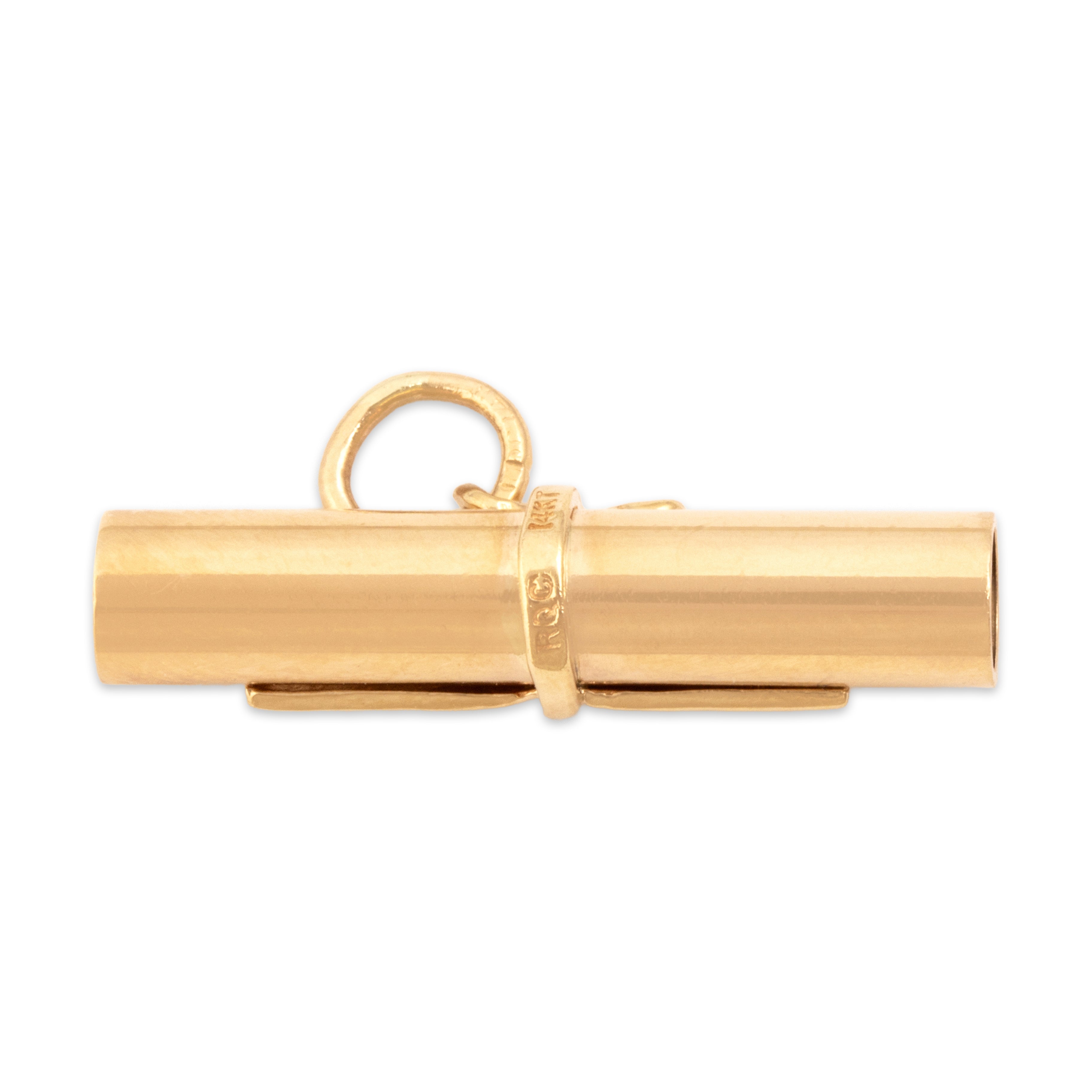 Vintage 14k Yellow Gold Celebratory Graduation Diploma Charm / Pendant - Back view
