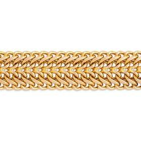Vintage Italian 14k Yellow Gold Wide Woven Flat Link Bracelet 7.5"