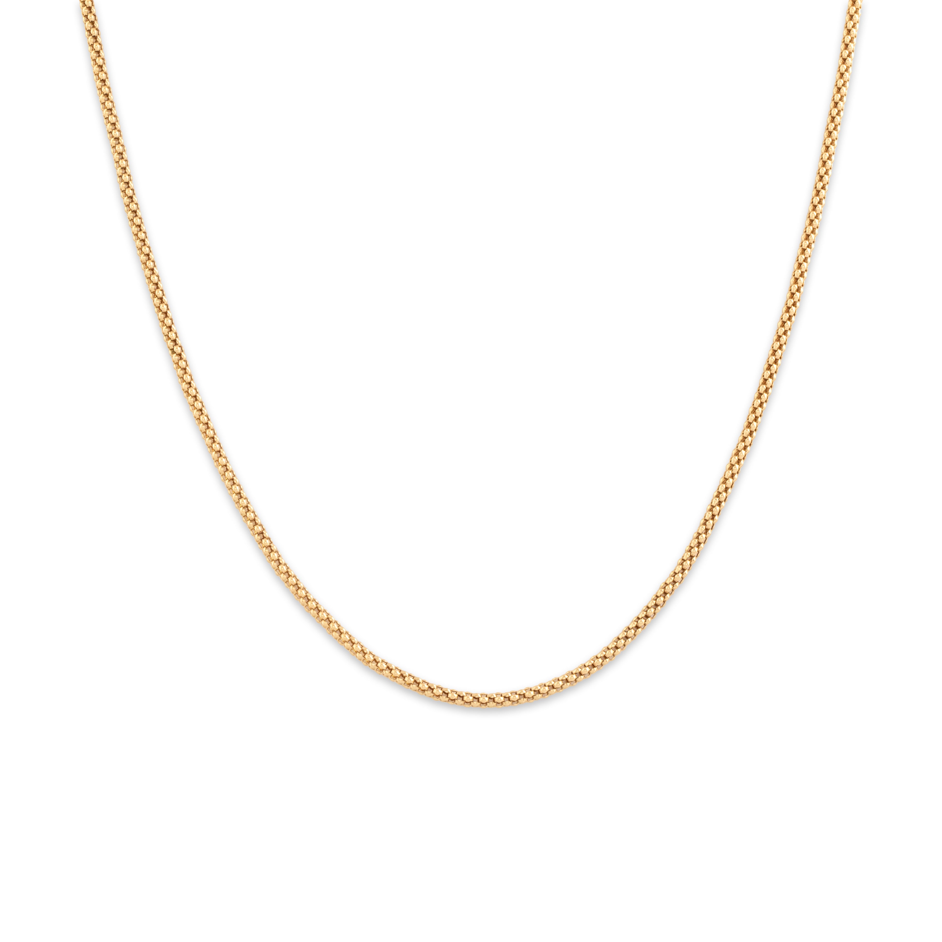 Estate 14k Yellow Gold 1.7mm Dynamic Popcorn Chain - Close-up view