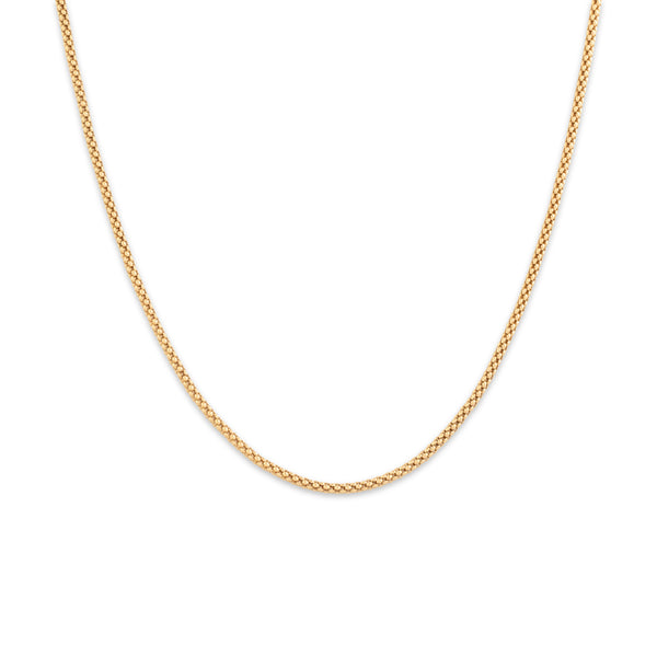 Estate 14k Yellow Gold 1.7mm Dynamic Popcorn Chain - Close-up view