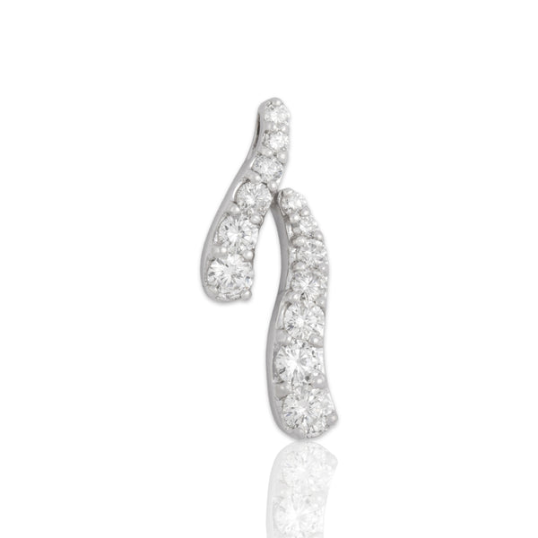 Vintage 14k White Gold .91cttw Diamond Brilliant Tiered Journey Pendant
