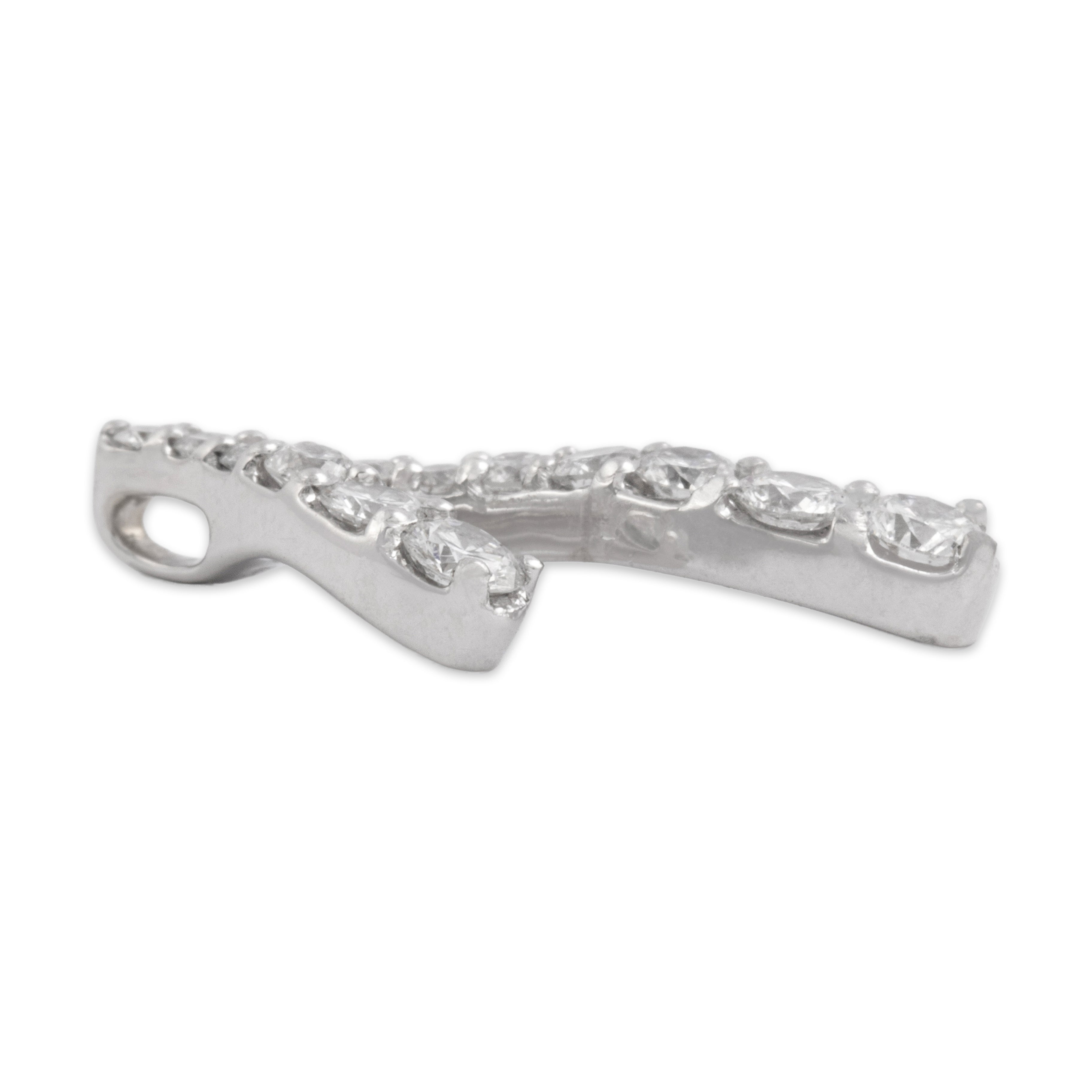Vintage 14k White Gold .91cttw Diamond Brilliant Tiered Journey Pendant - Side view