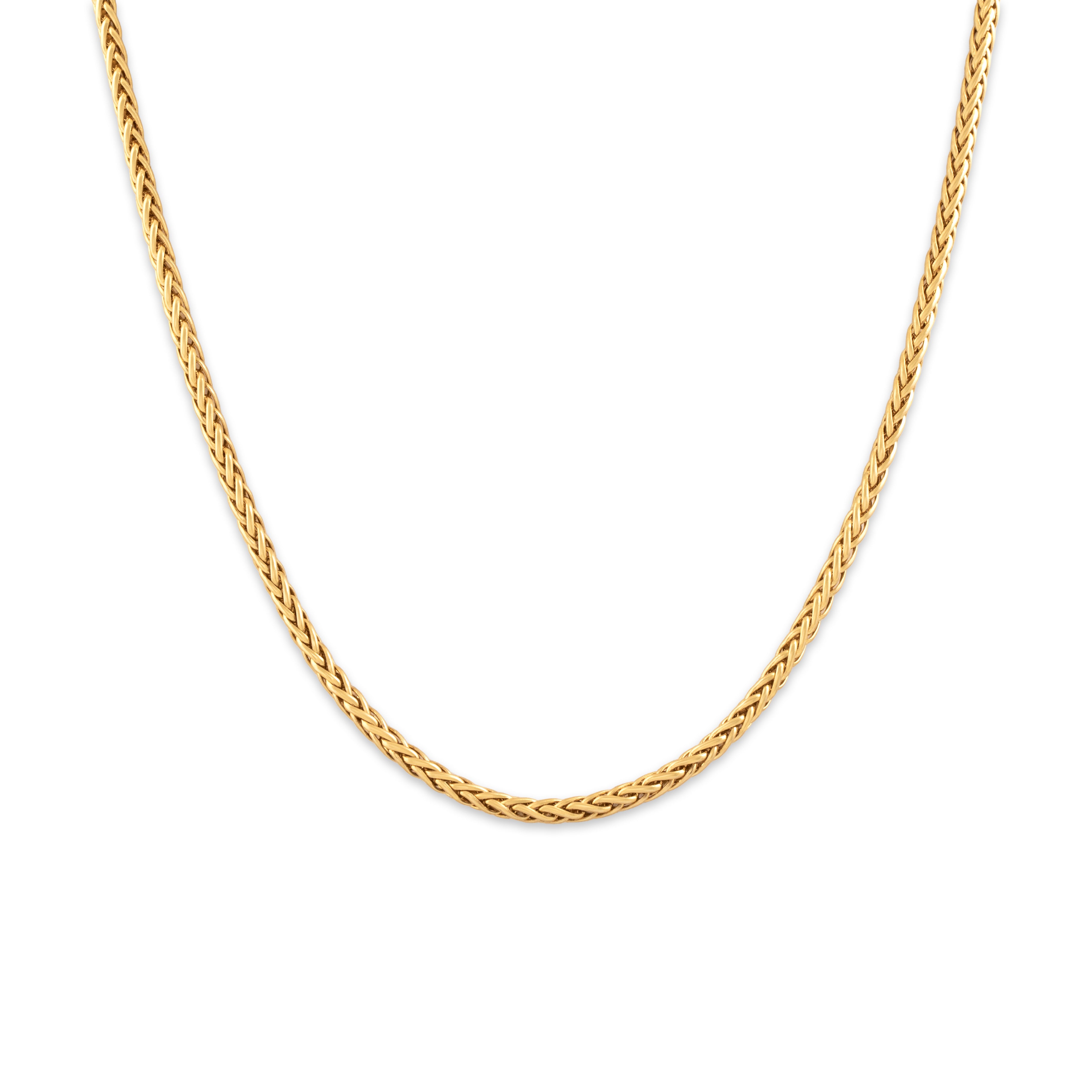 Vintage 18k Yellow Gold 2.4mm Sleek Foxtail Chain - Close-up view