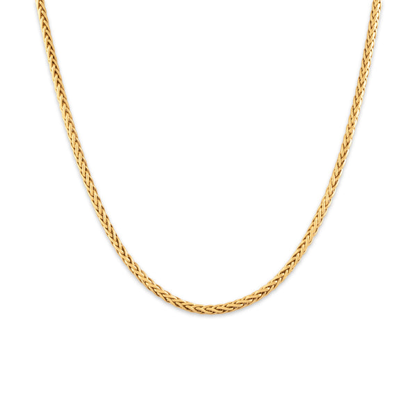 Vintage 18k Yellow Gold 2.4mm Sleek Foxtail Chain 16.5