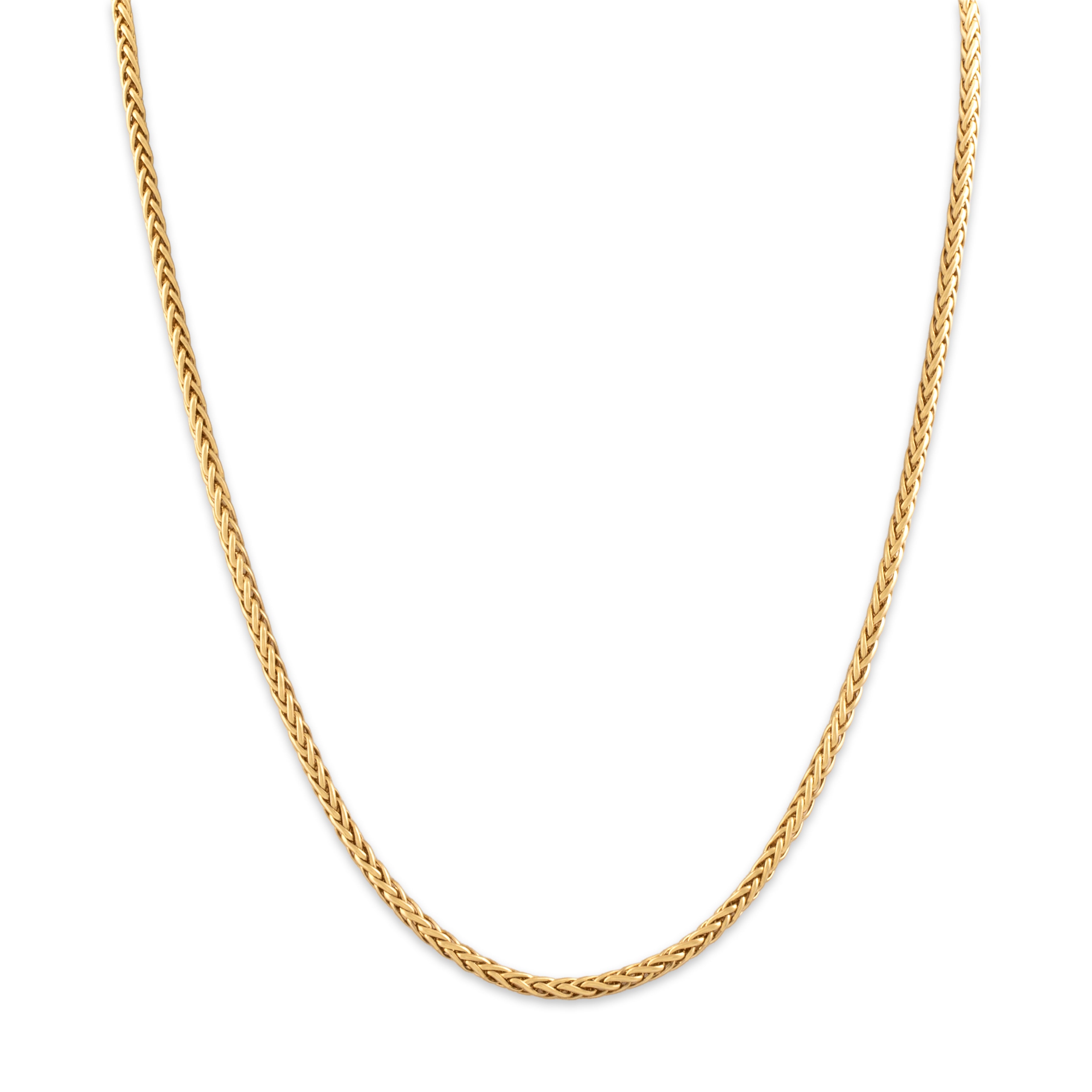 Vintage 18k Yellow Gold 2.4mm Sleek Foxtail Chain - detail view #1