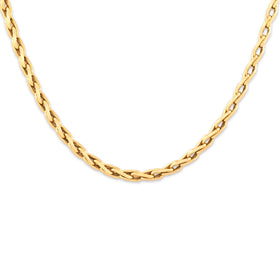 Vintage Italian 18k Yellow Gold 3mm Gleaming Chunky Wheat Chain 18"