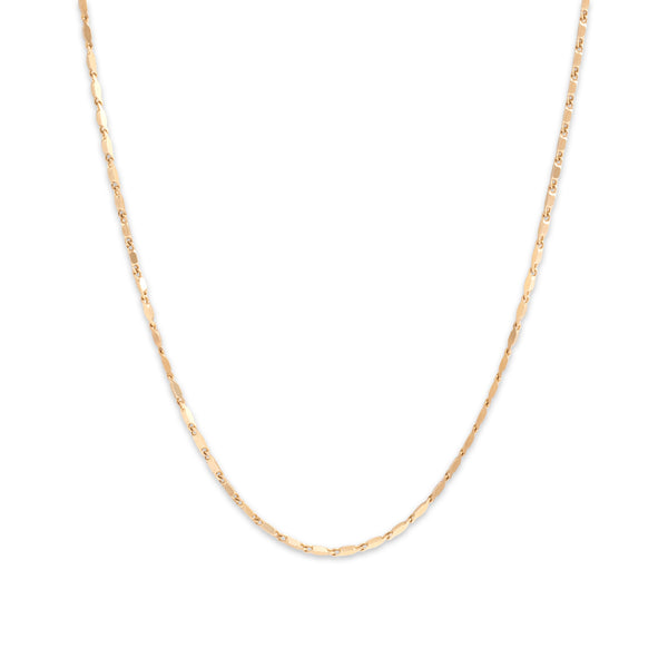 Vintage 18k Yellow Gold 1.2mm Lovely Faceted Bar Link Chain 22