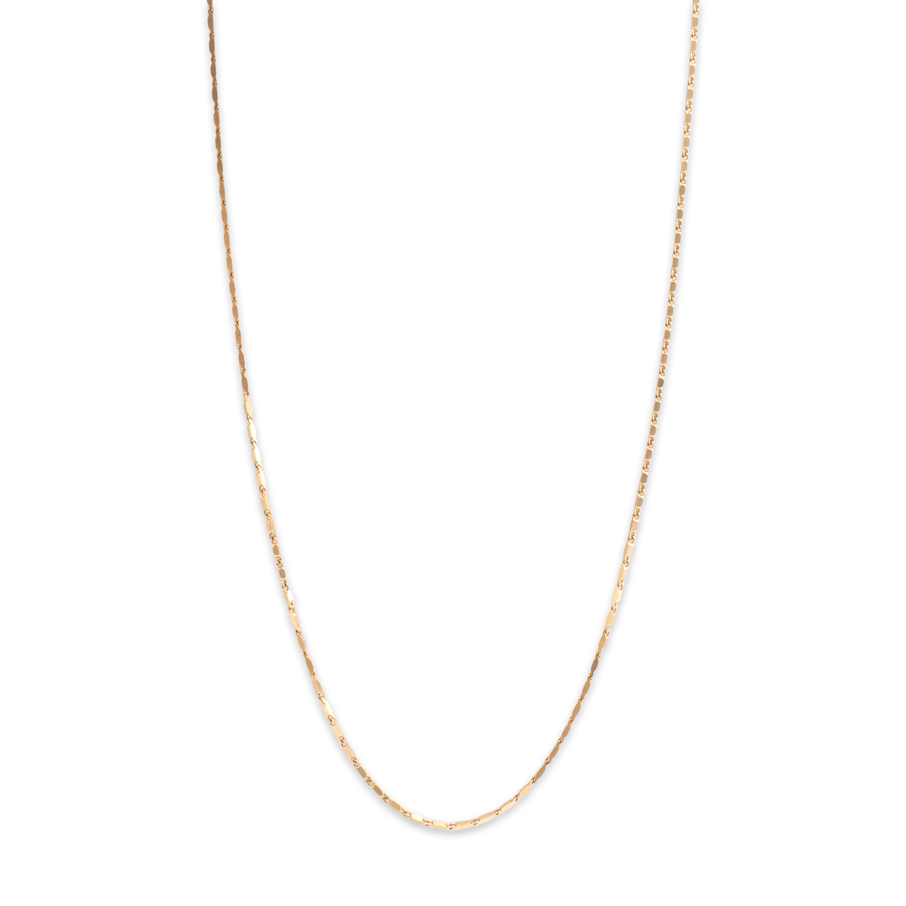 Vintage 18k Yellow Gold 1.2mm Lovely Faceted Bar Link Chain - detail view #1