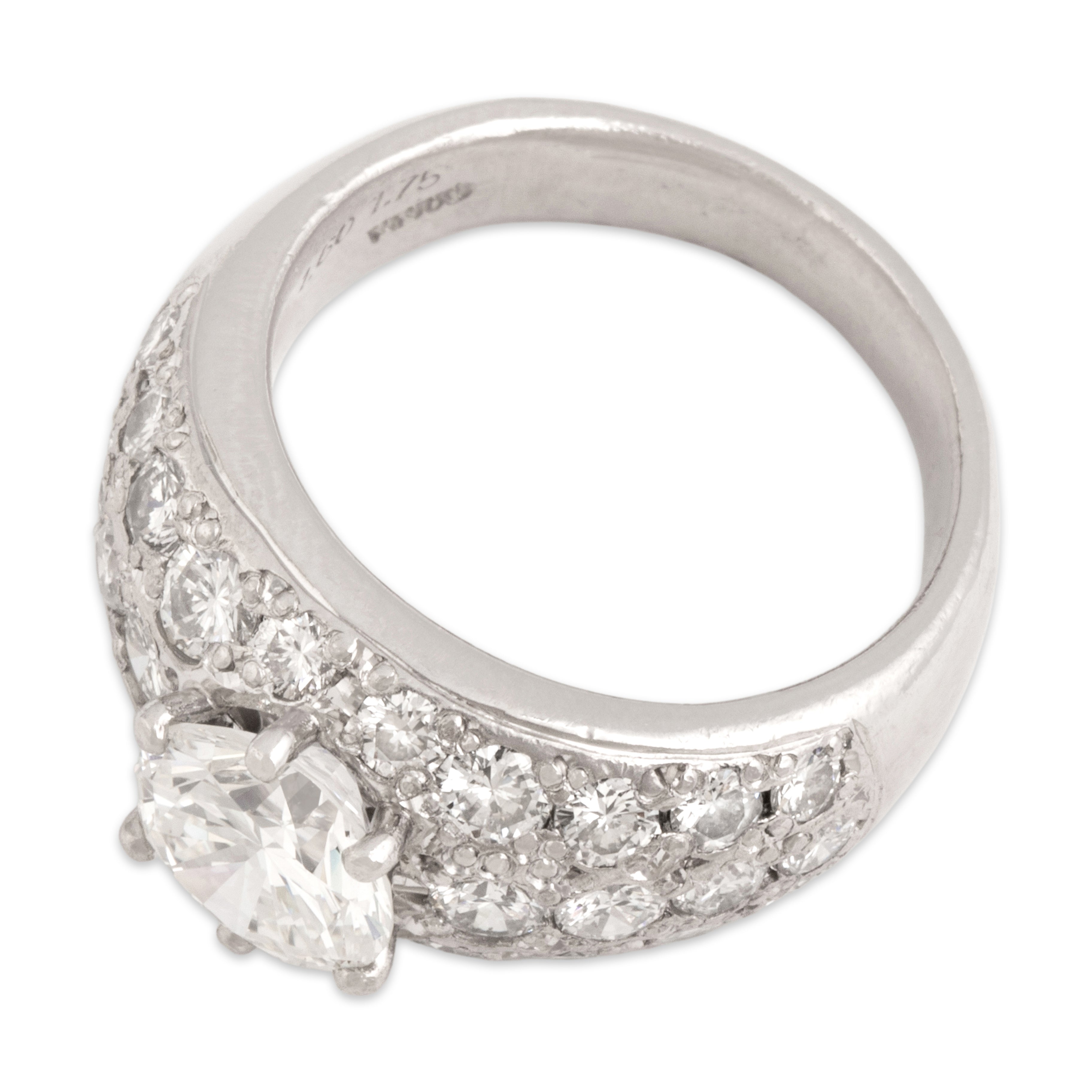 Vintage Heavy Platinum [Custom Carat] Superb Wide Pavã© Ring - Overall view
