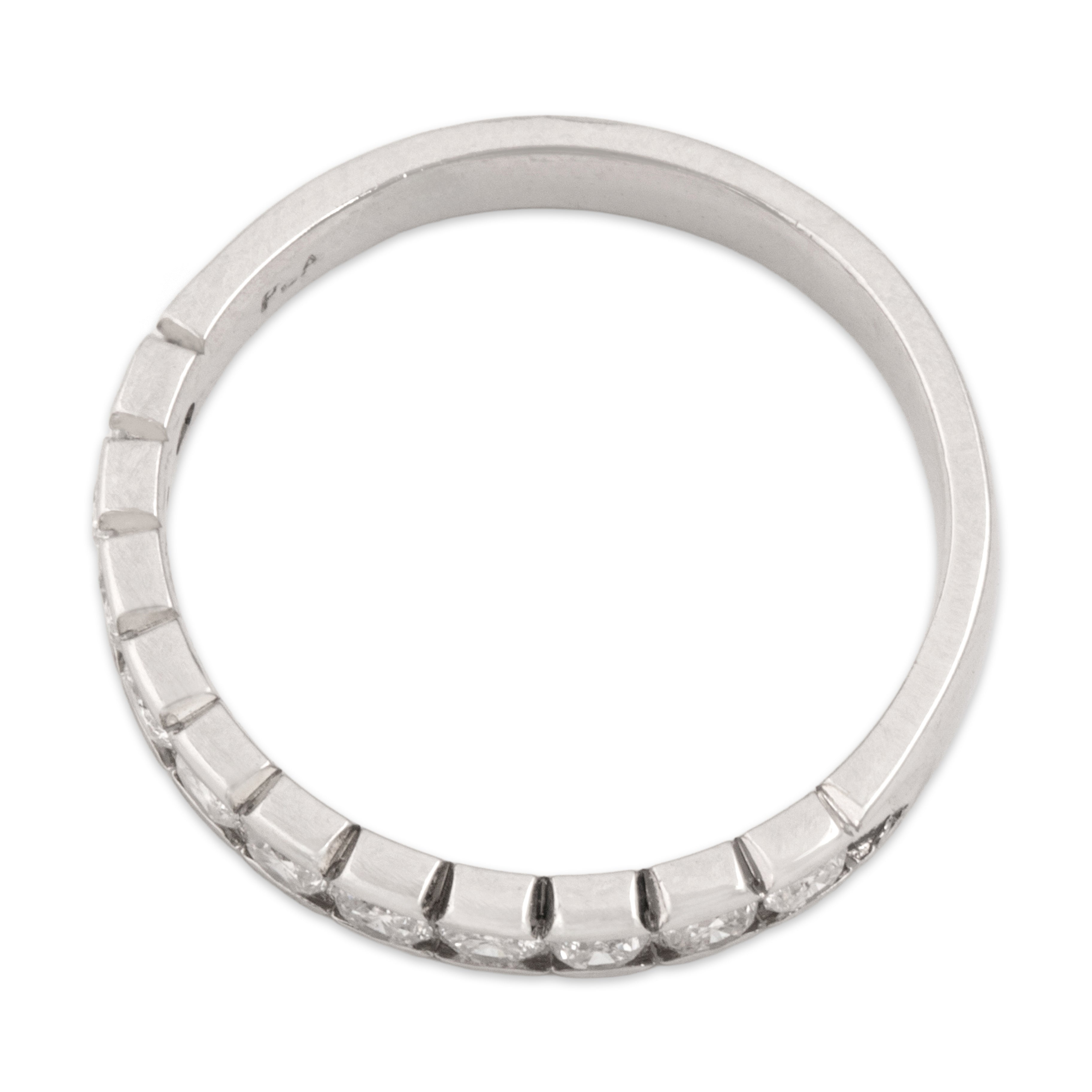 Vintage Platinum Diamond Glittering Partial Bezel Band Ring - Overall view