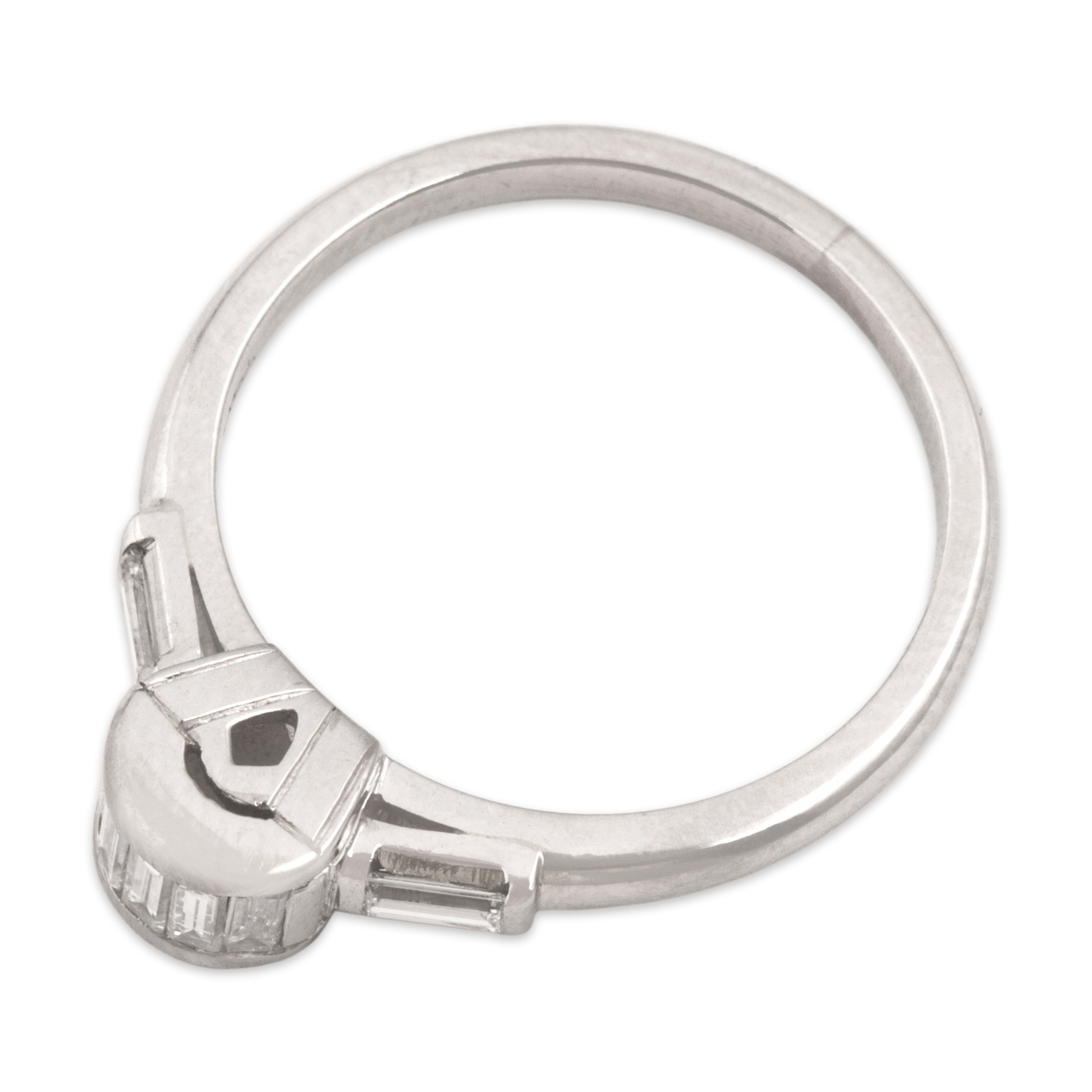 Vintage Diamond Sleek Baguette Arch Ring - Overall view
