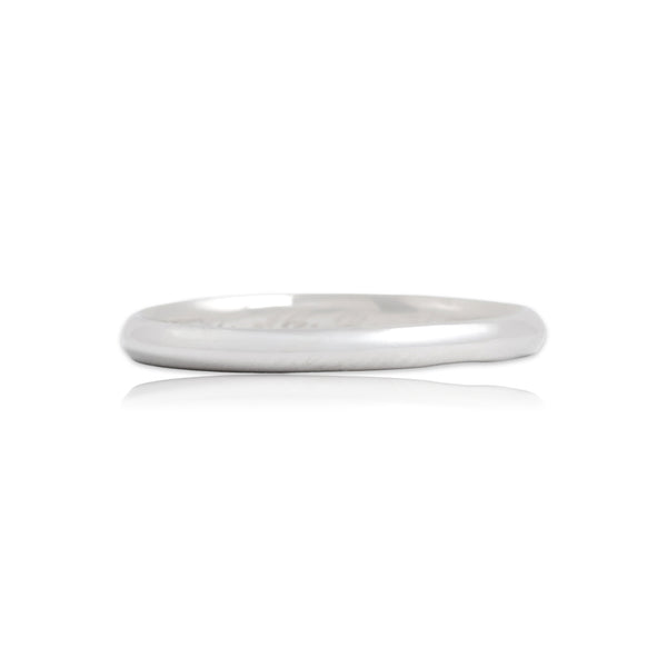Vintage Platinum Classic Simple Band Ring 5.25