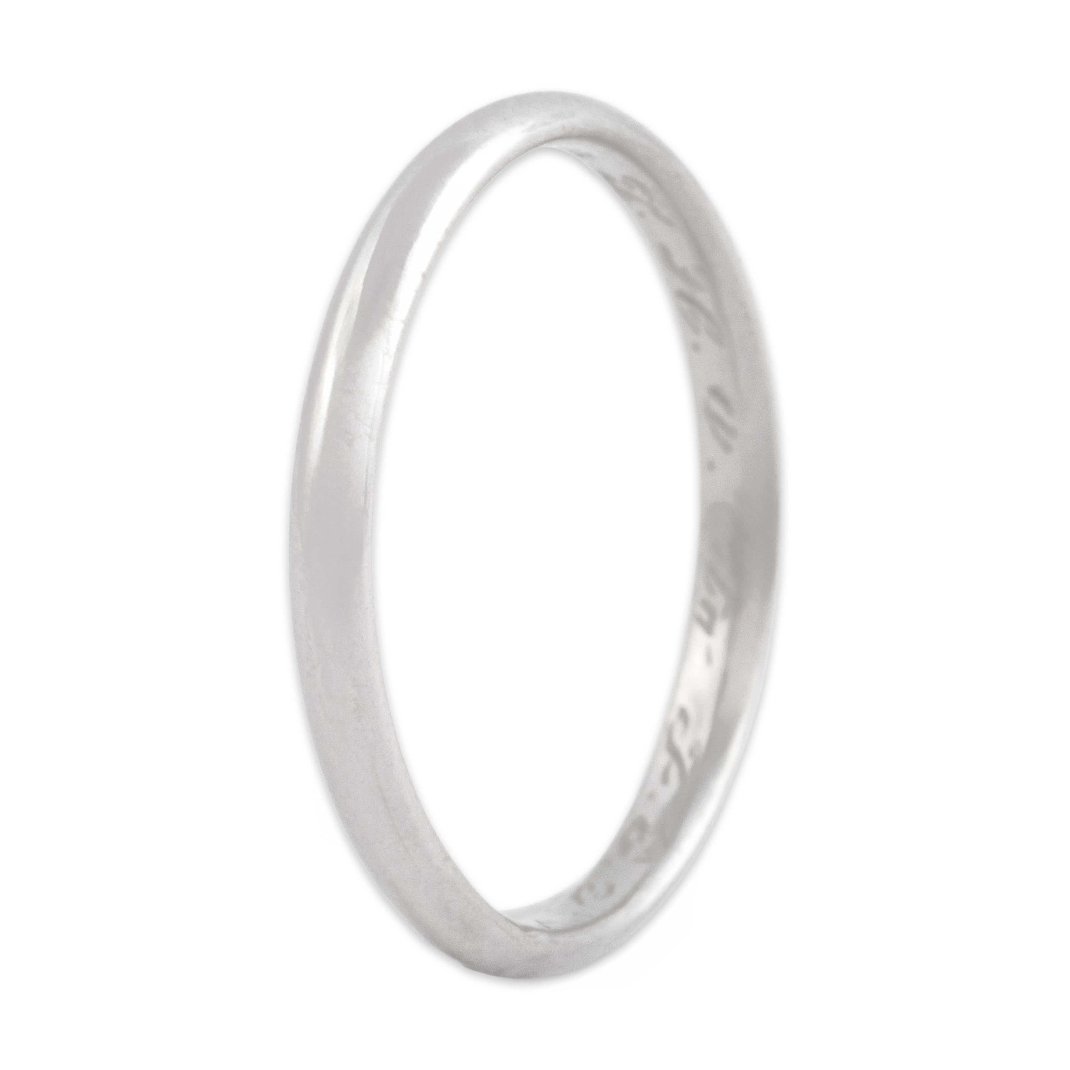 Vintage Platinum Classic Simple Band Ring - Overall view