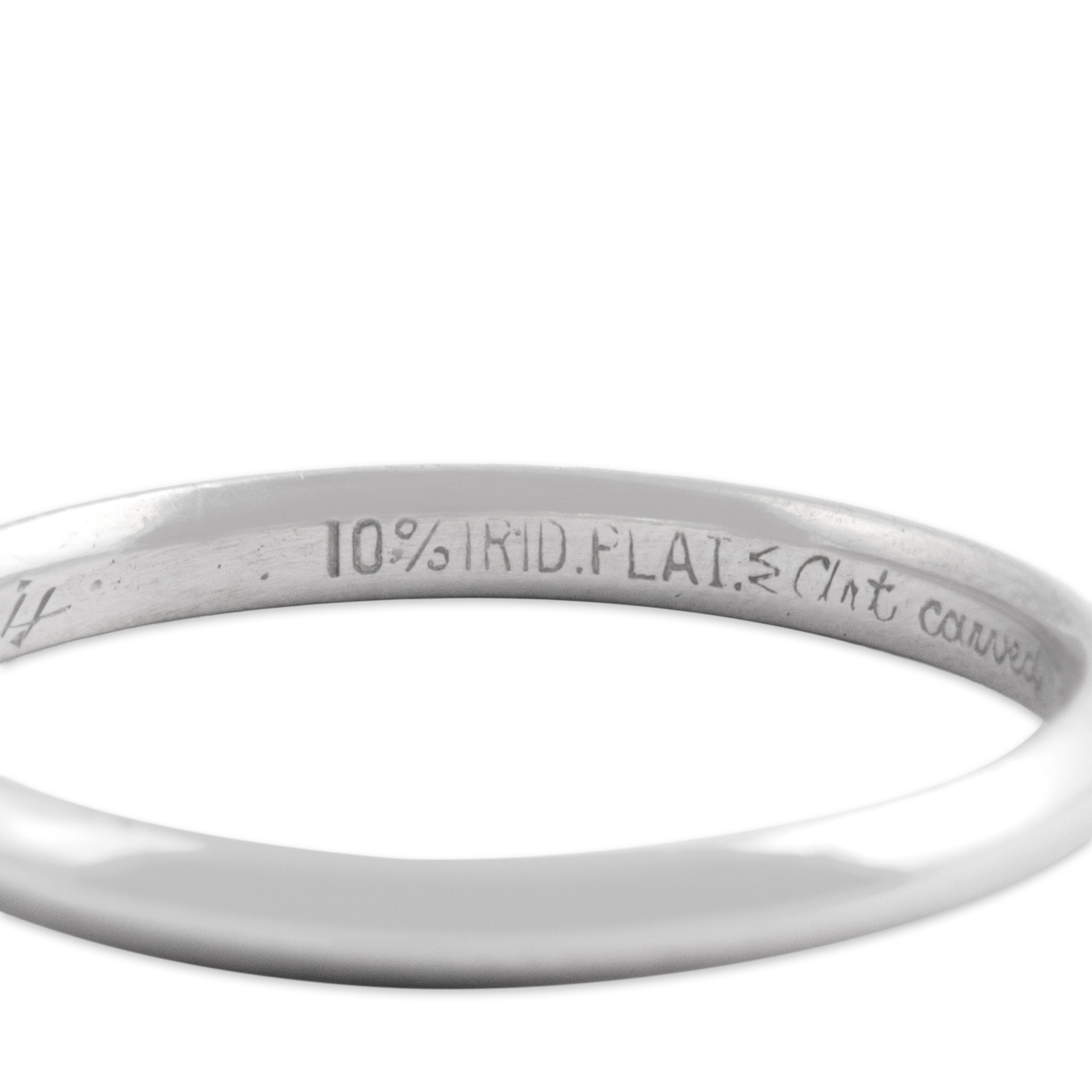 Vintage Platinum Classic Simple Band Ring - Hallmark view
