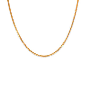 Vintage 18k & 14k Yellow Gold 1.9mm Classic Flat Curb Chain 15.75"