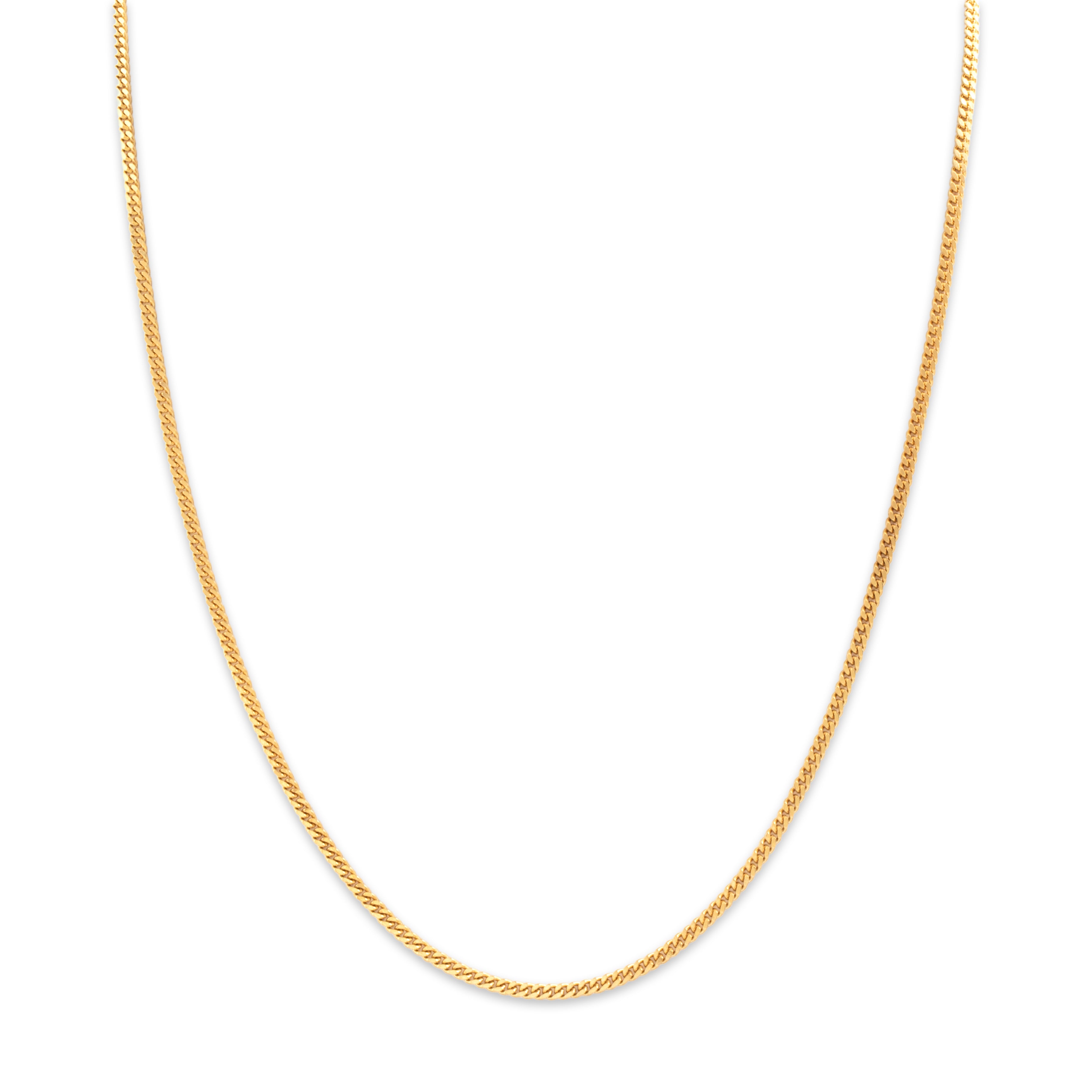 Vintage 18k & 14k Yellow Gold 1.9mm Classic Flat Curb Chain - detail view #1
