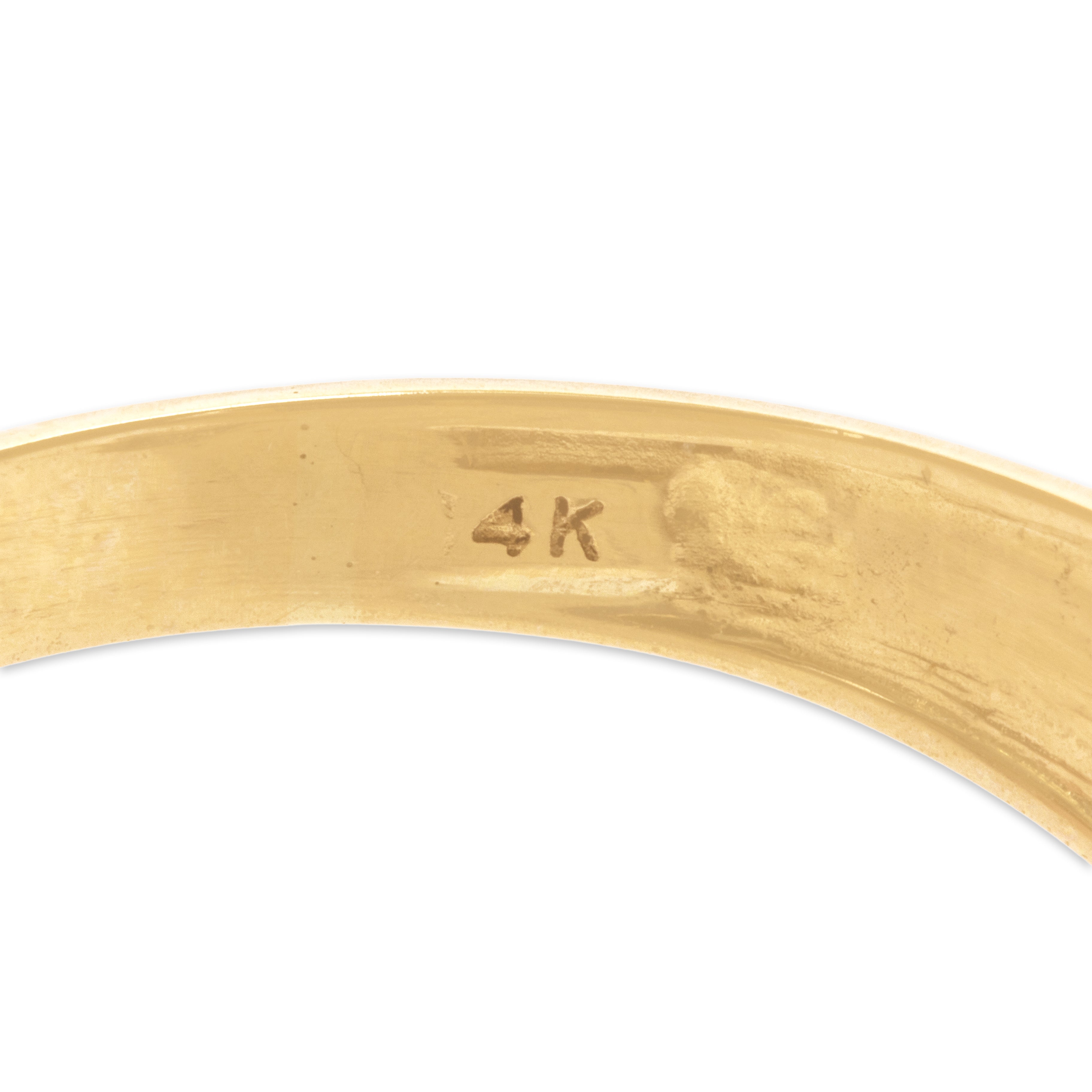 Vintage 14k Yellow Gold 2.29cttw Lapis Lazuli Diamond Bold Cobalt Rectangular Line Ring - Hallmark view