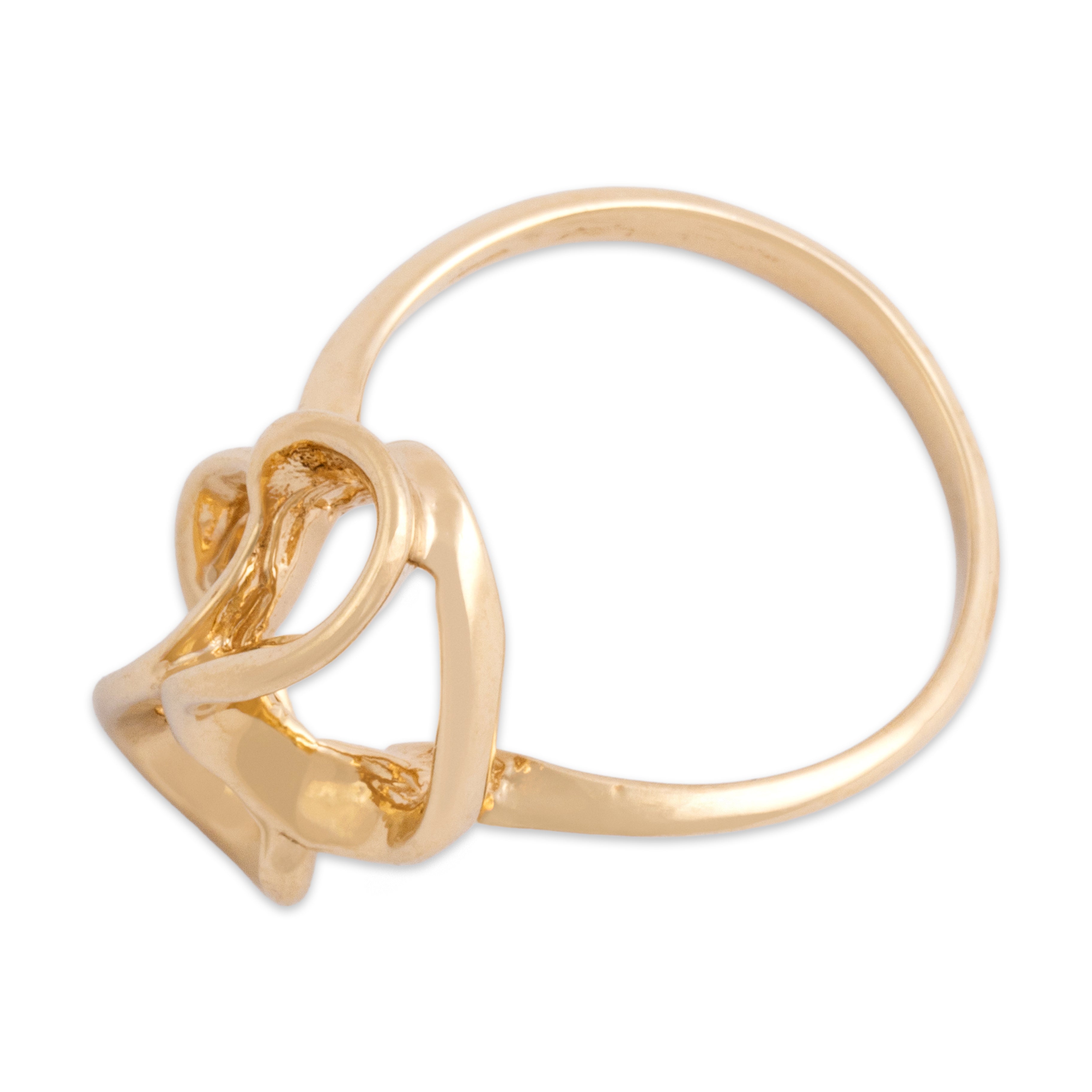 Vintage 14k Yellow Gold Shiny Dimensional Swirl Ring - Overall view