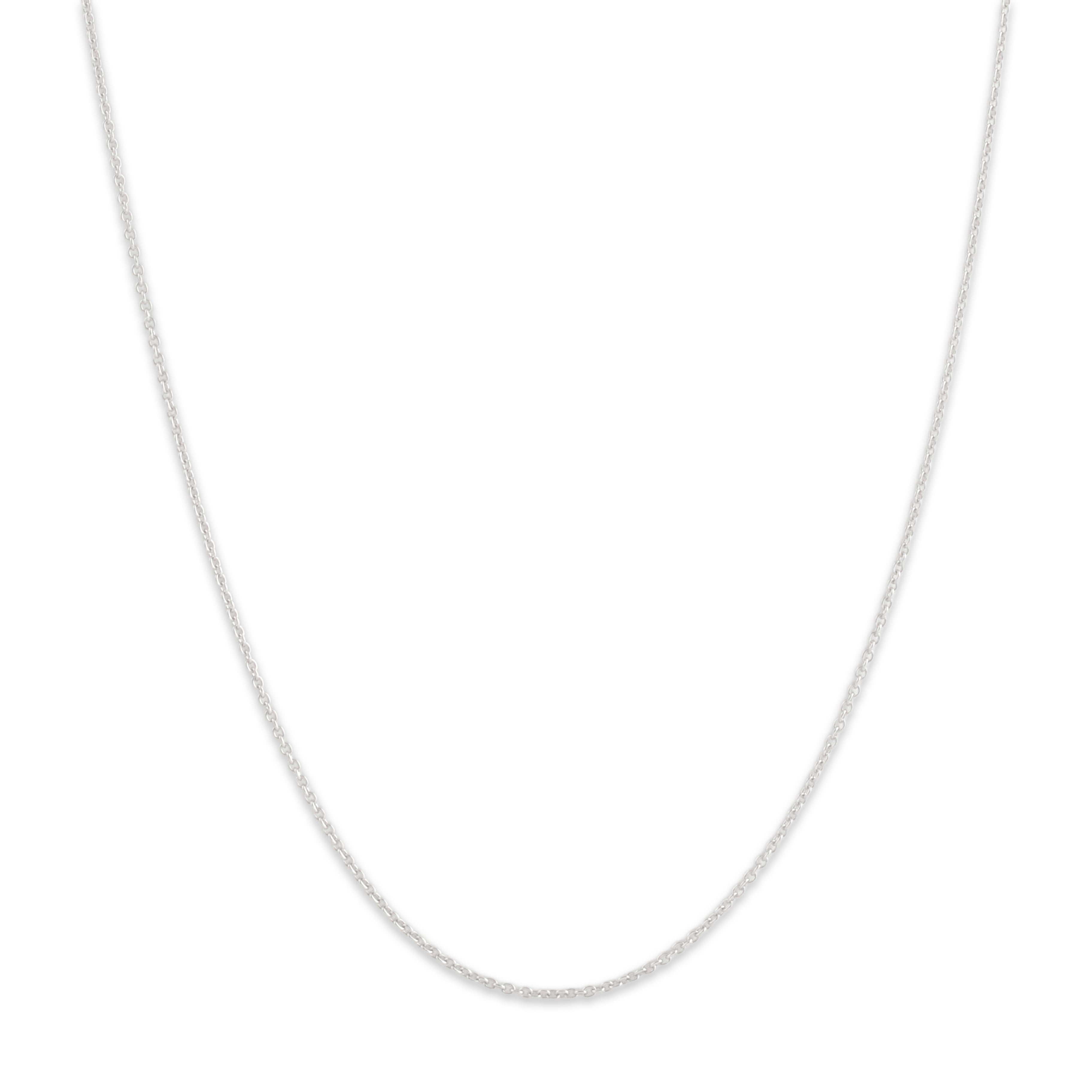 Vintage 14k White Gold 1.1mm Everyday Cable Chain - Close-up view