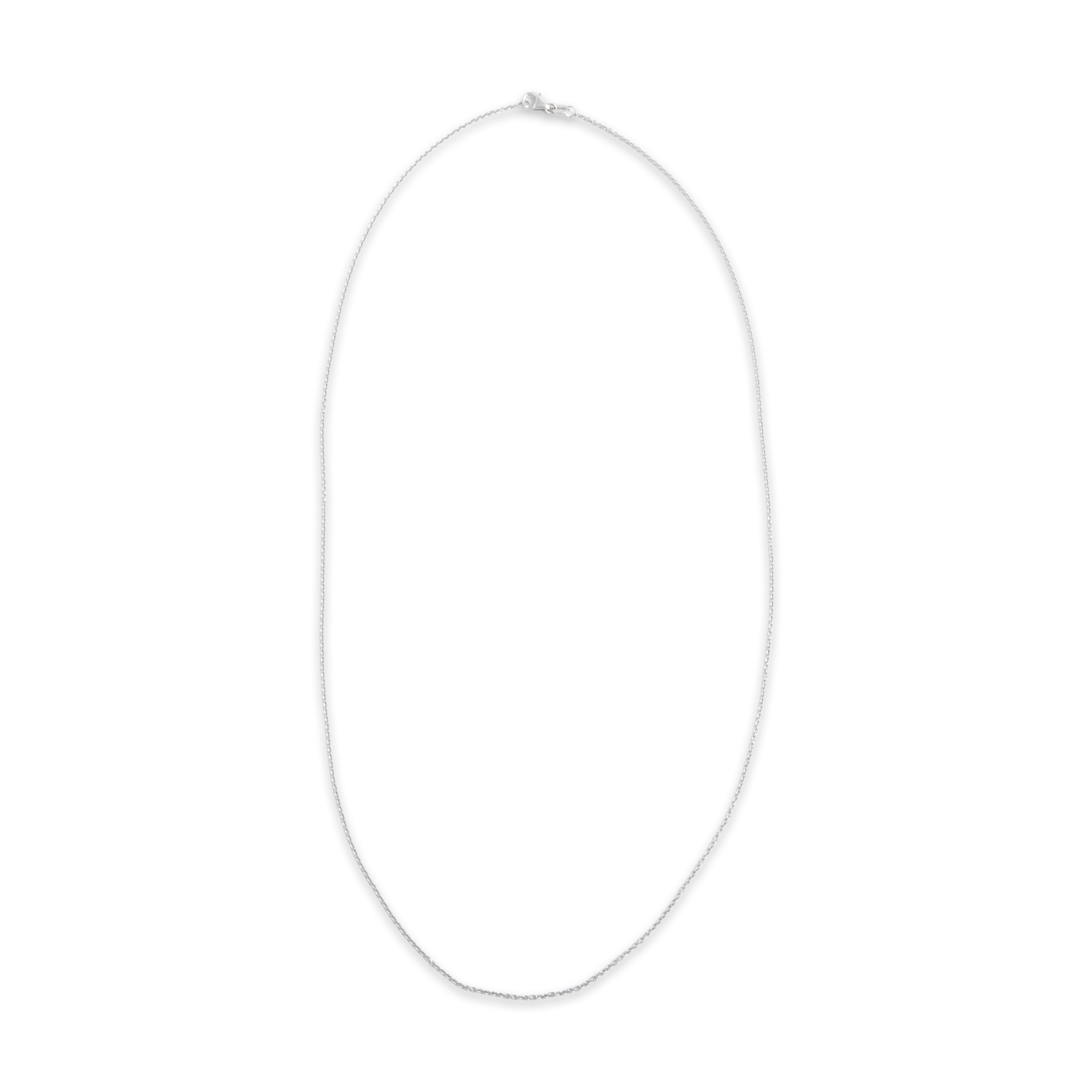 Vintage 14k White Gold 1.1mm Everyday Cable Chain - Overall view