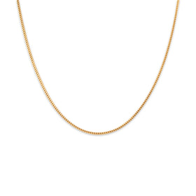 Vintage 14k Yellow Gold 1.3mm Sleek Foxtail Link Chain 16"