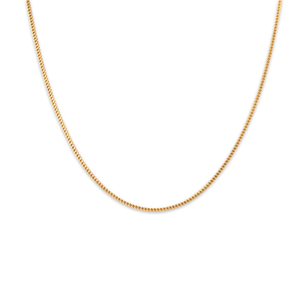 Vintage 14k Yellow Gold 1.3mm Sleek Foxtail Link Chain 16