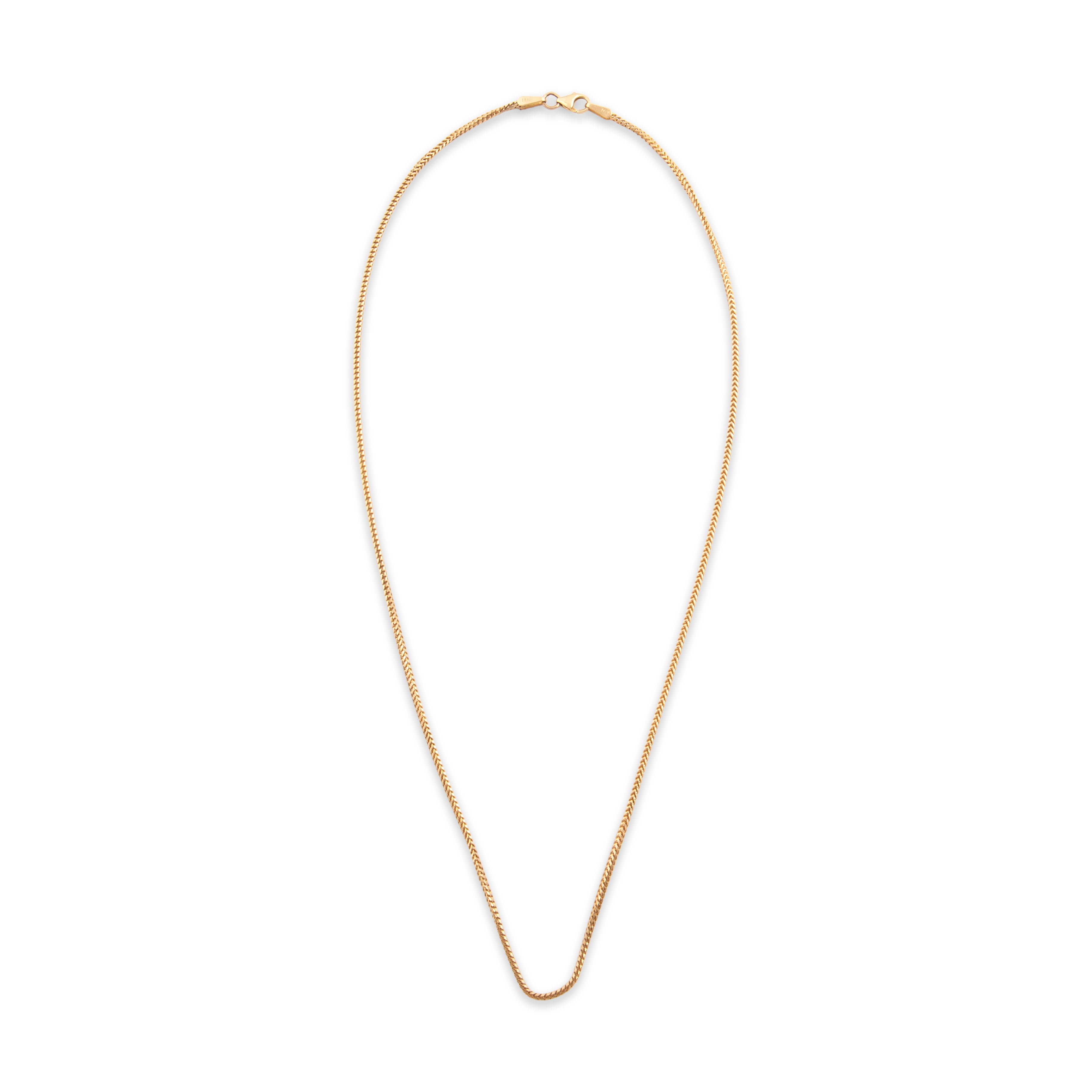 Vintage 14k Yellow Gold 1.3mm Sleek Foxtail Link Chain - Overall view