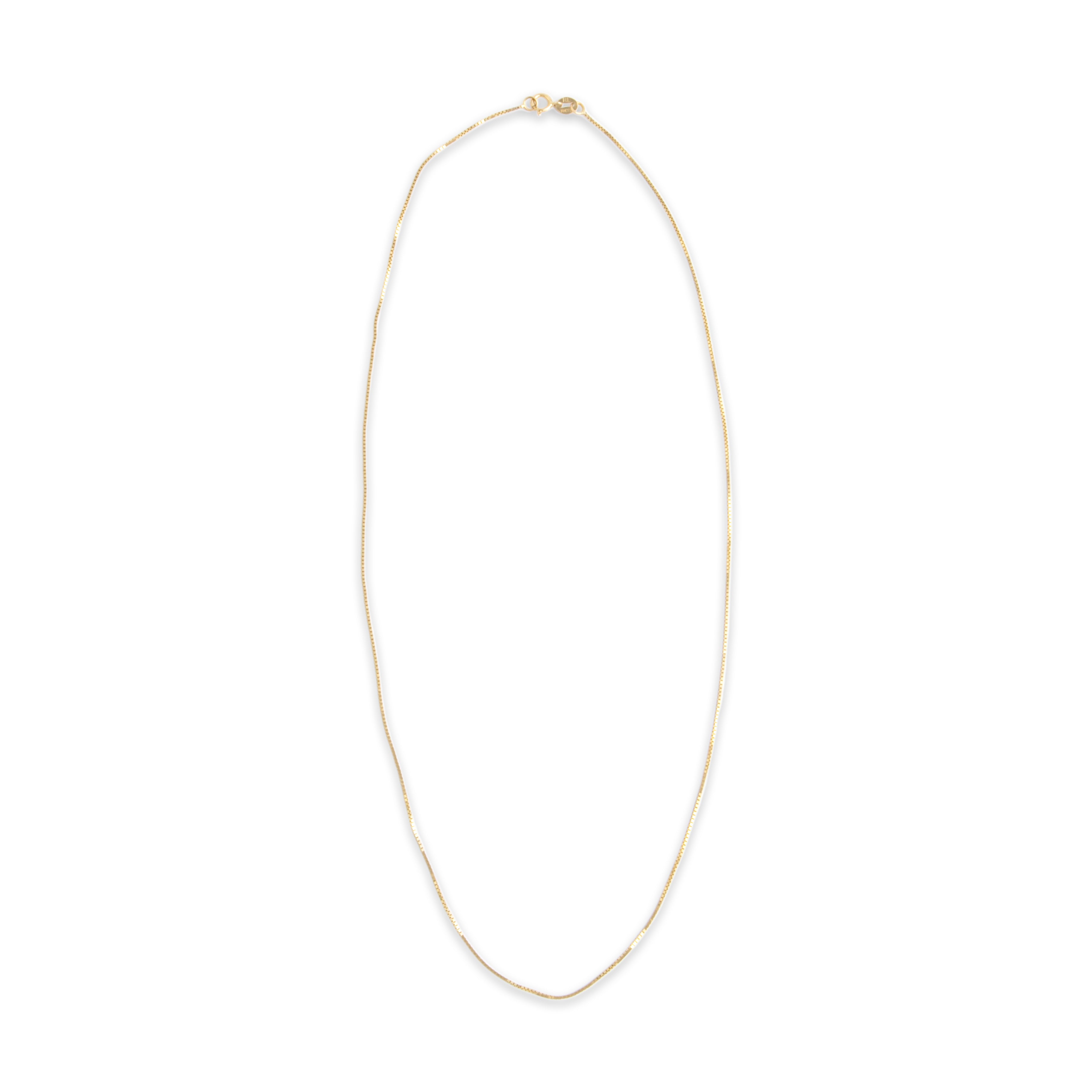 Vintage Lightweight 14k Yellow Gold .6mm Delicate Box Chain - Overall view