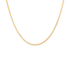 Estate Italian 14k Yellow Gold 1.5mm Sleek Wheat Chain 16"