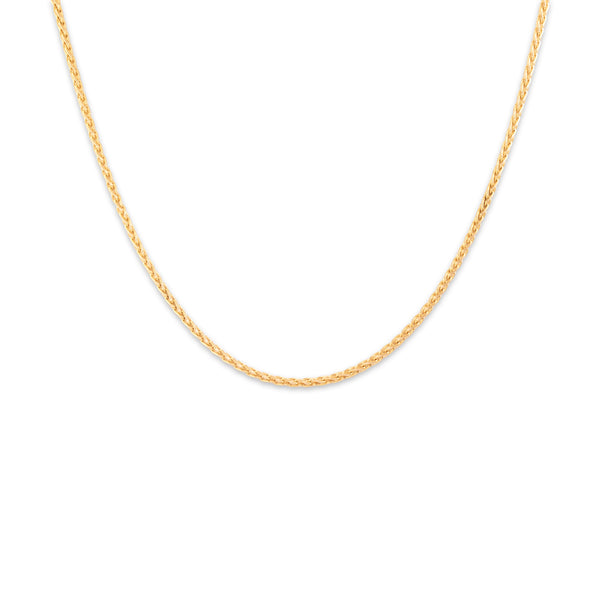 Estate Italian 14k Yellow Gold 1.5mm Sleek Wheat Chain 16
